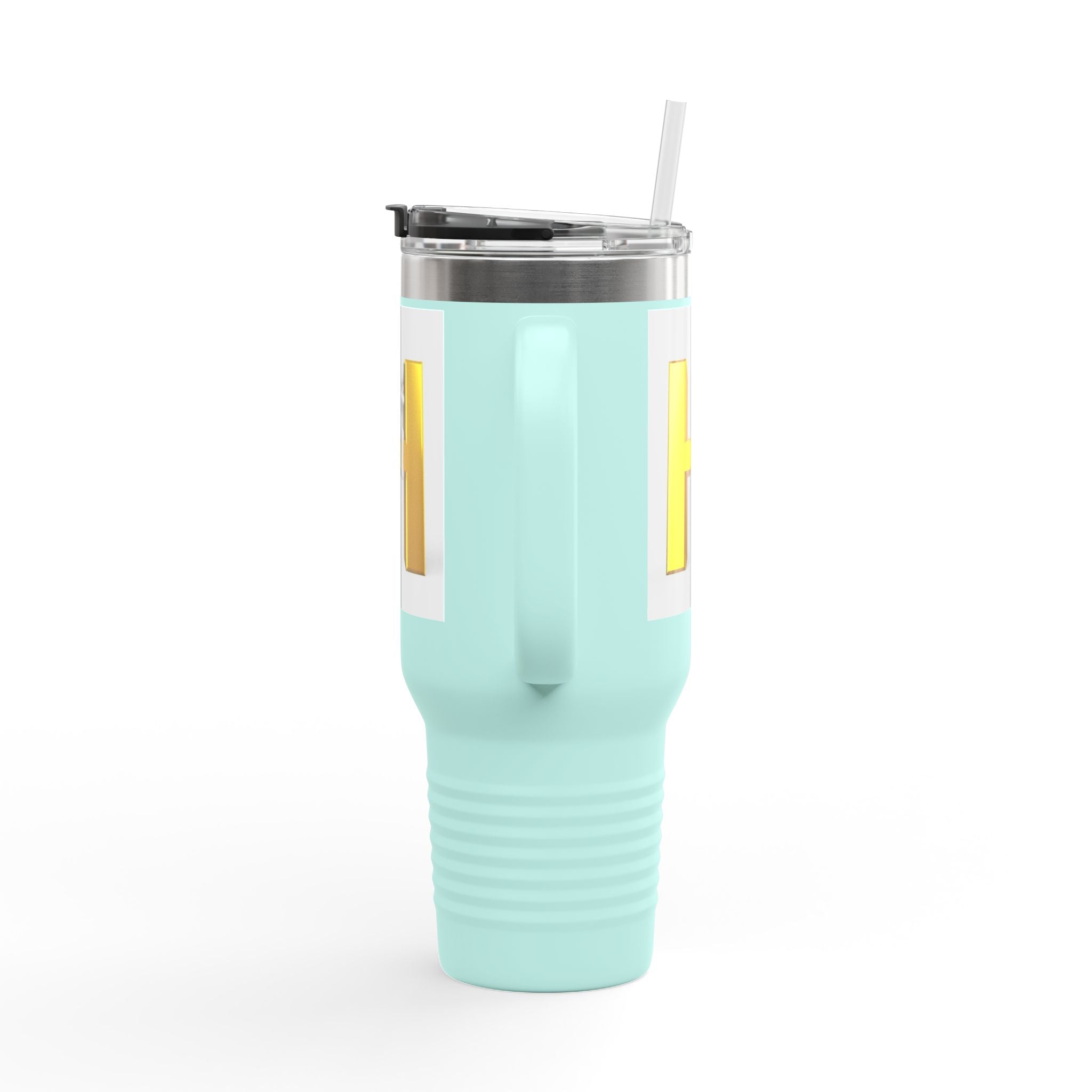 3D Yellow Letter H Monogram Travel Mug | 40oz Insulated Tumbler