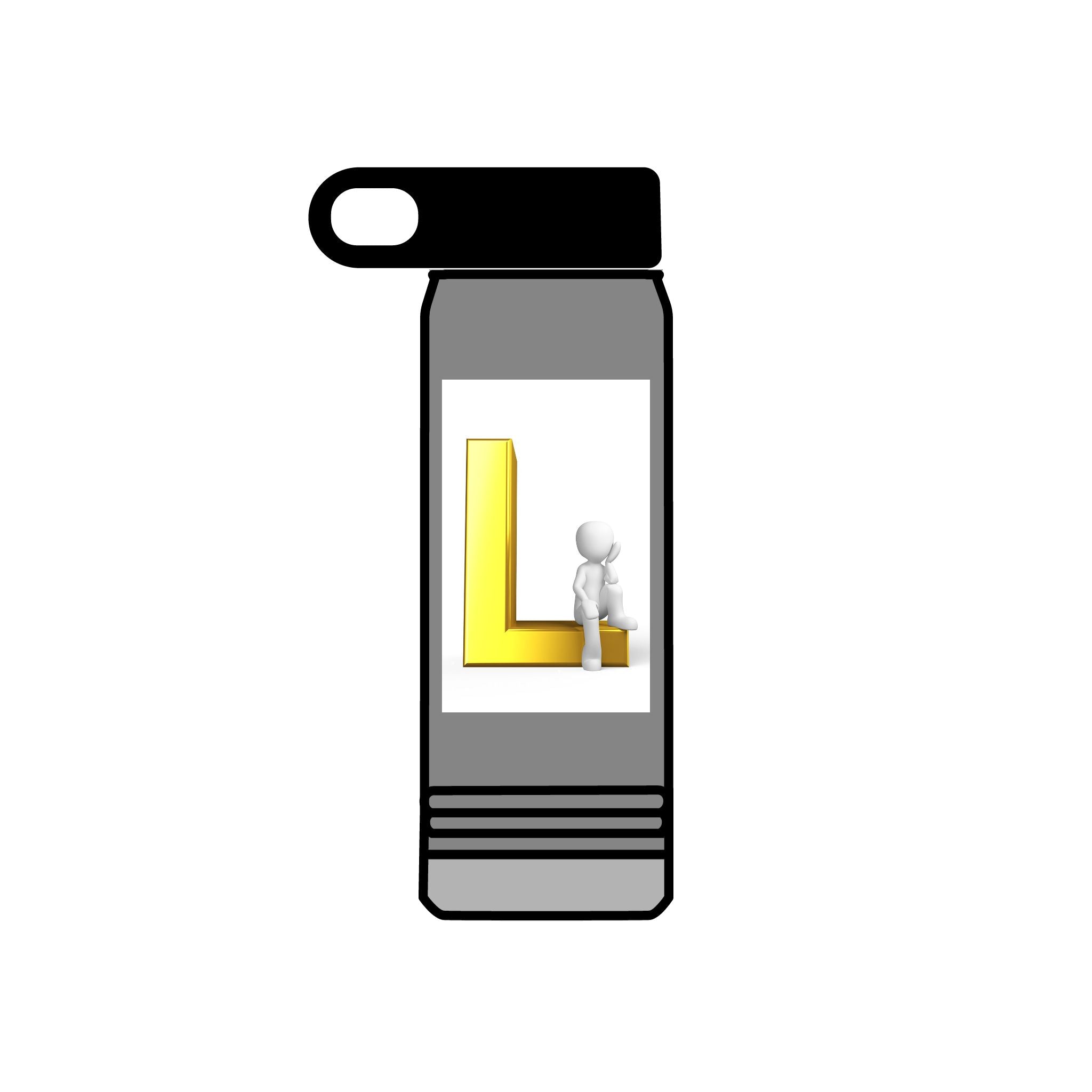 Gold Letter L Monogram Water Bottle | 20oz Initial Bottle
