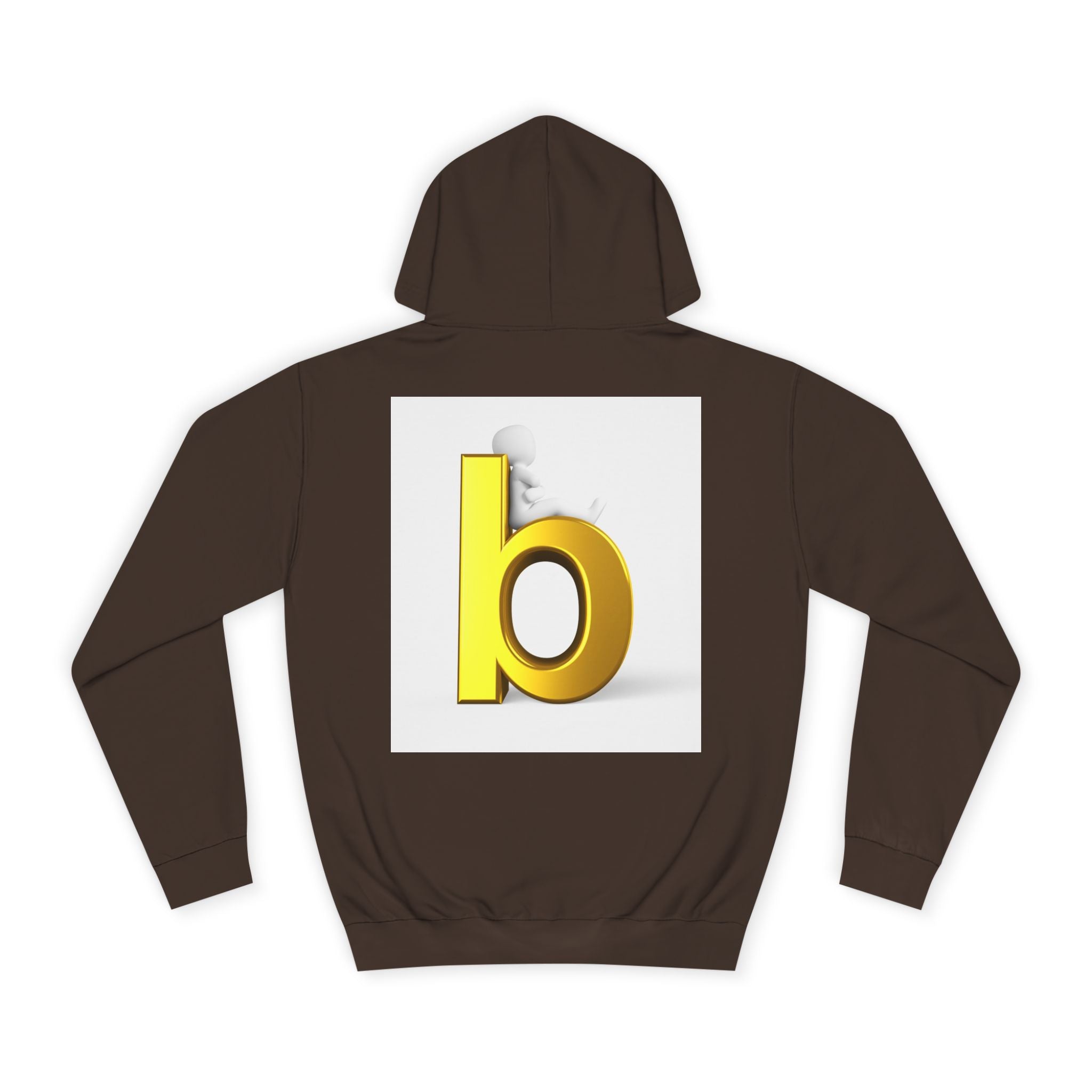 Yellow 3D Letter b Hoodie | Minimal Monogram Initial Sweatshirt