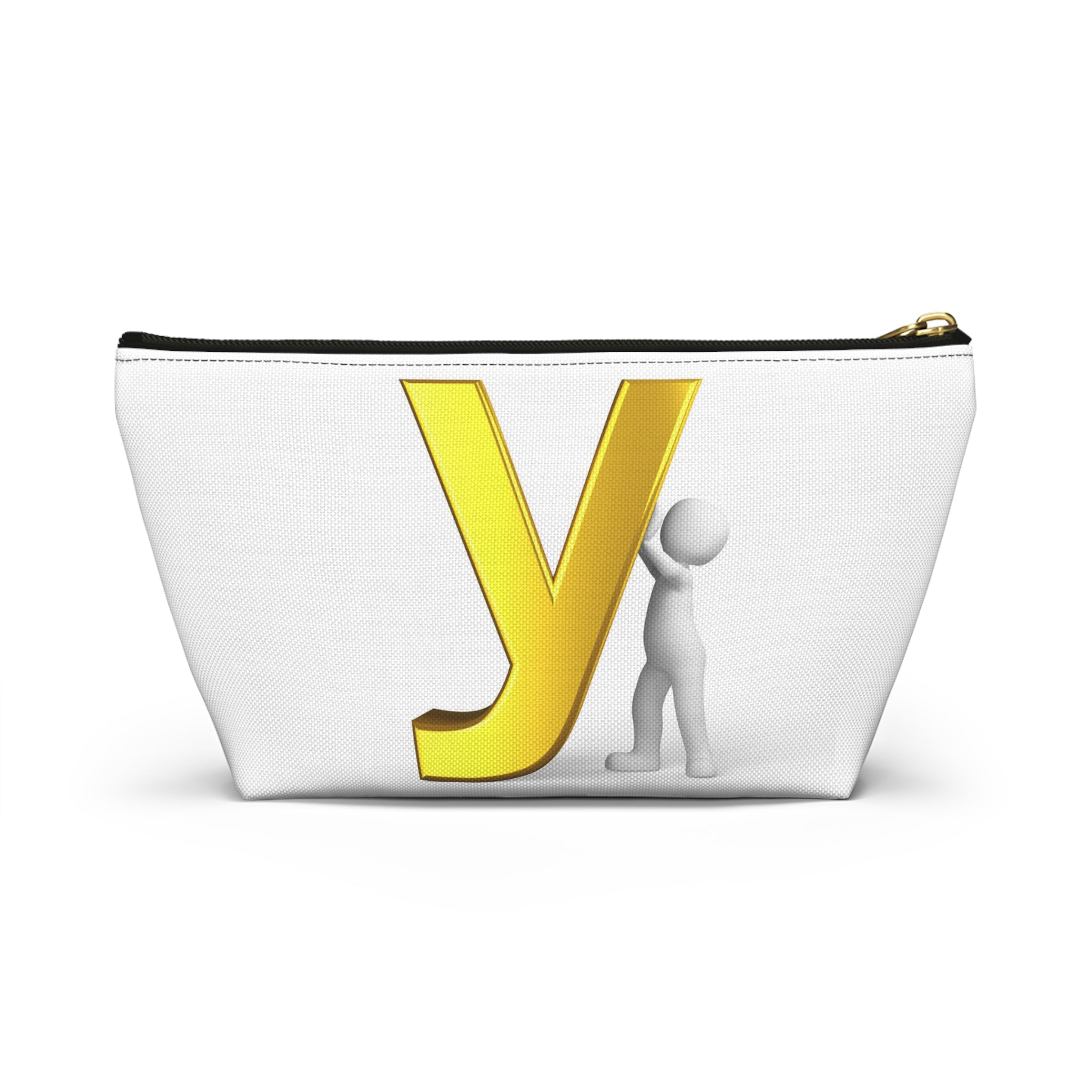Gold Letter Y with 3D Figure Accessory Pouch