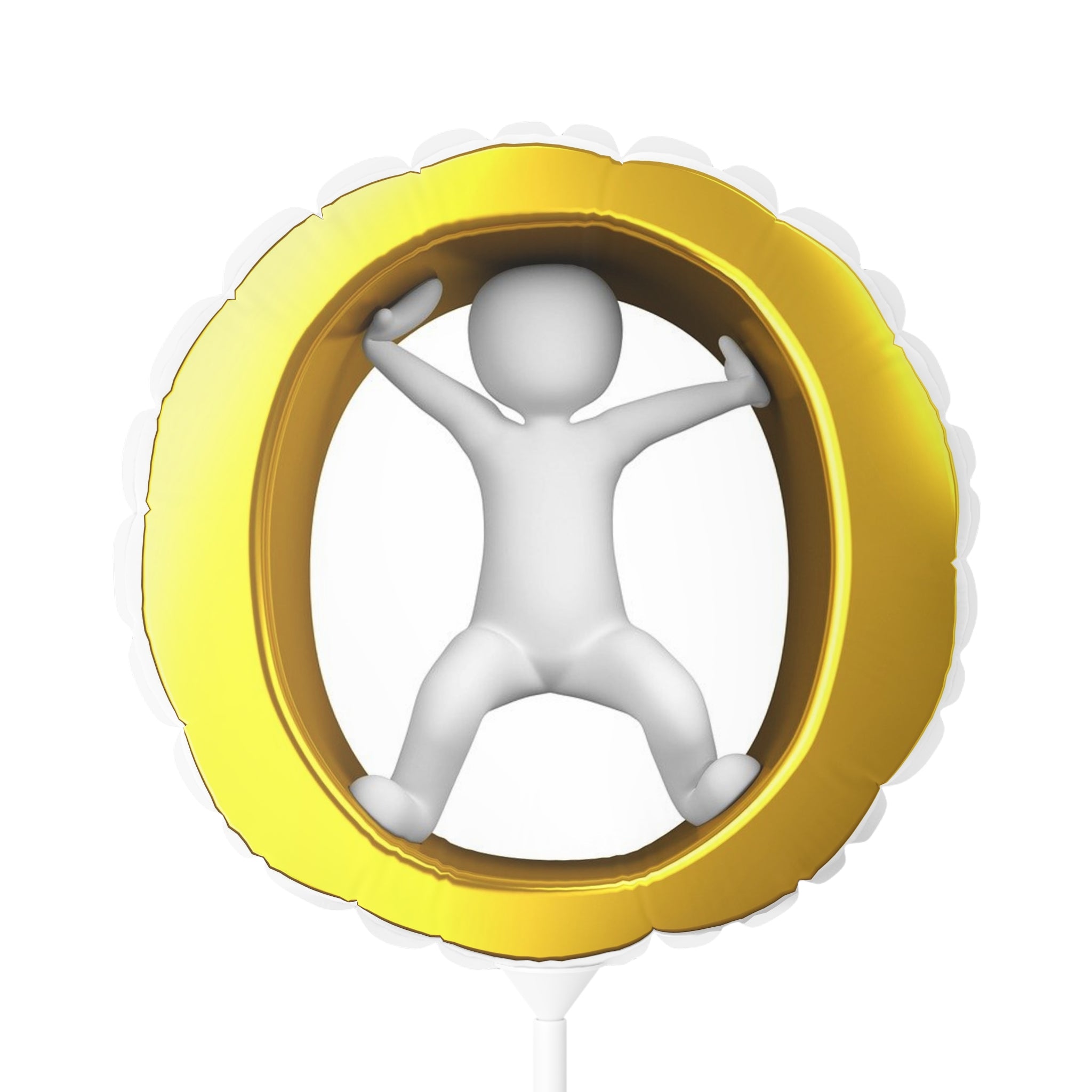 Gold Letter O  Climber Figure Balloon