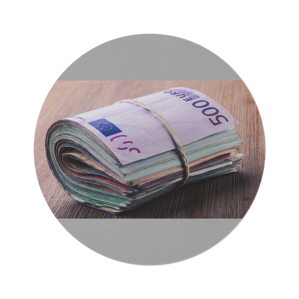 Stack of Euro Banknotes Round Rug | Money Print Home Decor