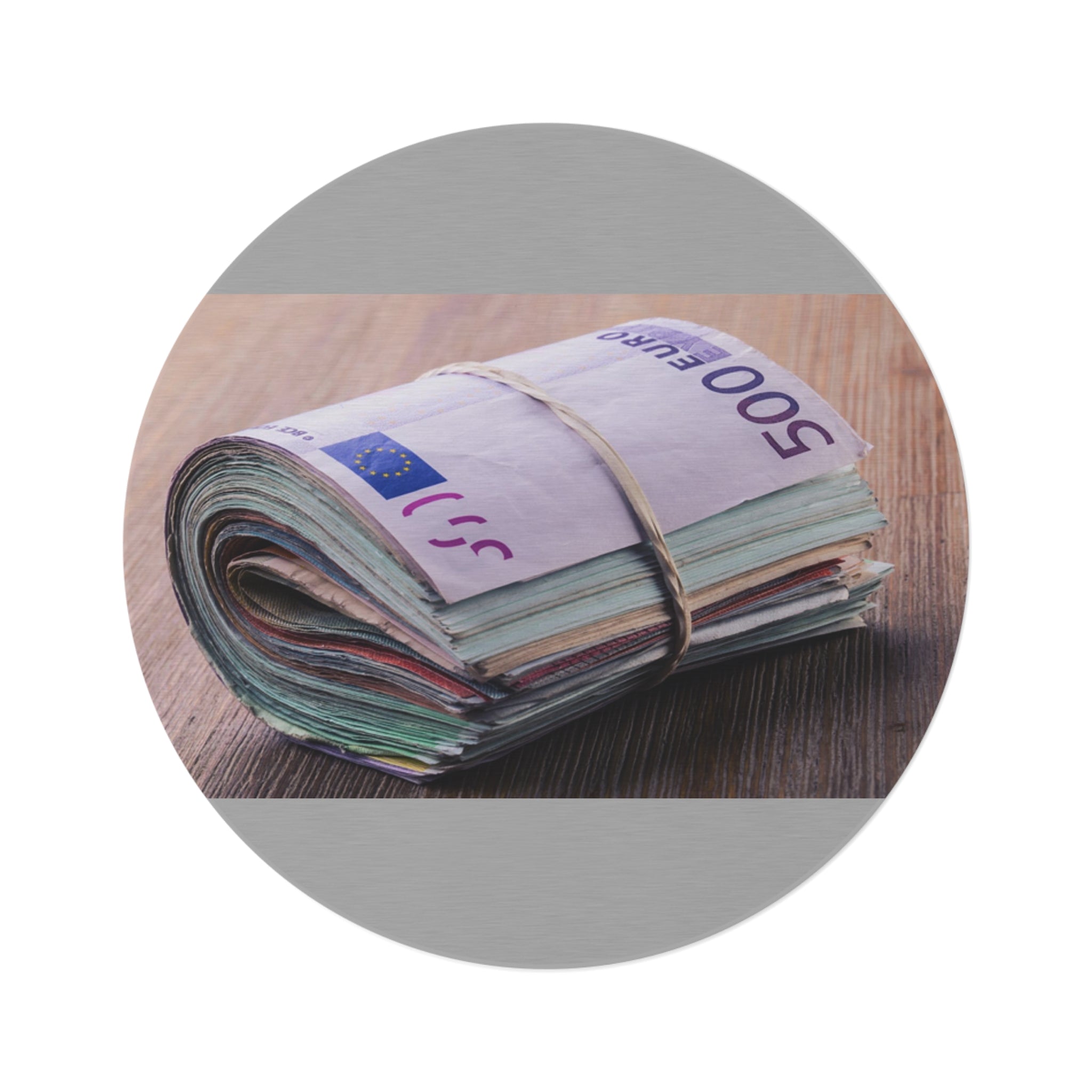 Stack of Euro Banknotes Round Rug | Money Print Home Decor