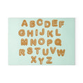 Gingerbread Alphabet Glass Cutting Board | Cookie Letter Kitchen Decor