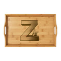 Monogram Z Engraved Bamboo Serving Tray | Personalized Initial Letter Z