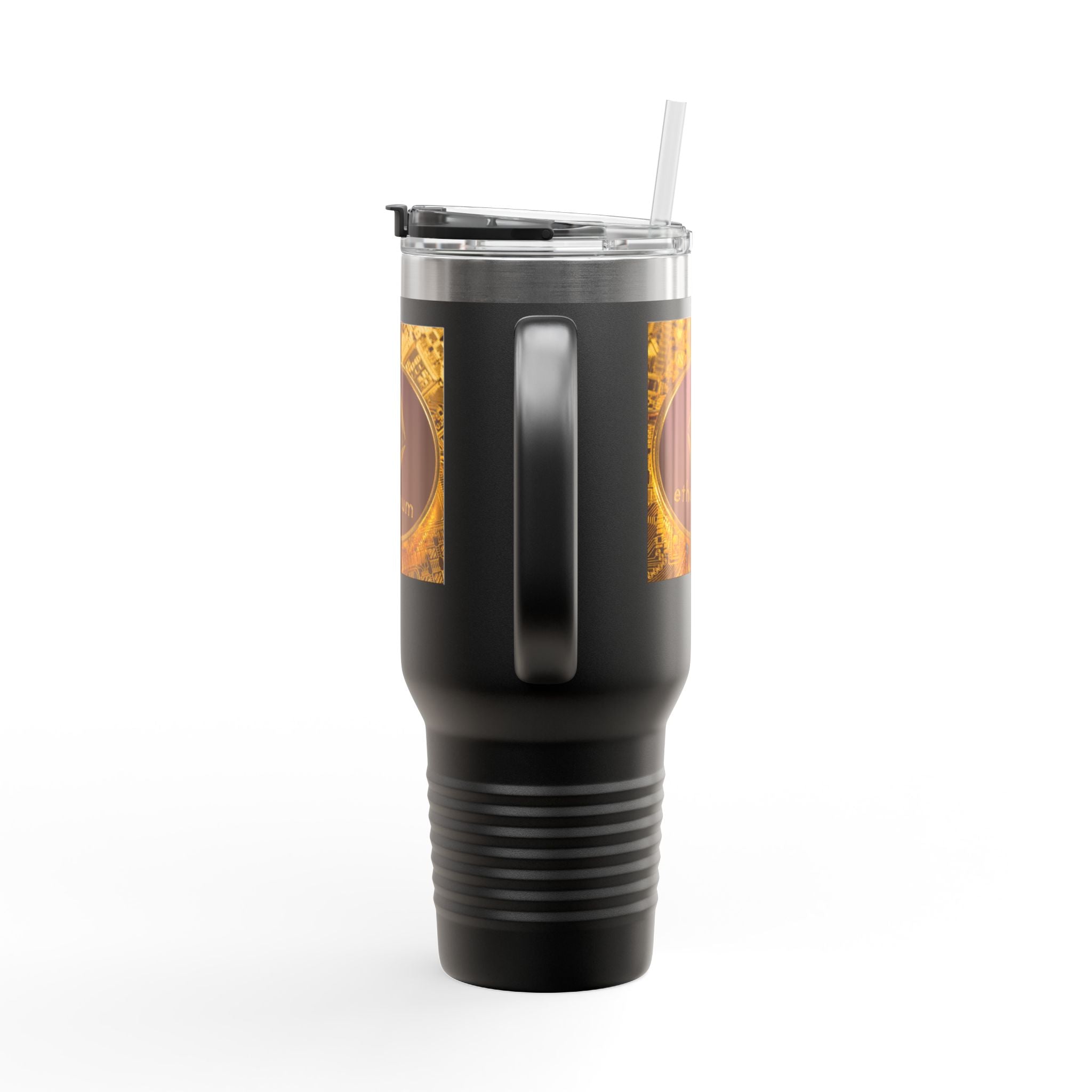 Ethereum Coin Design 40oz Travel Mug | Crypto Logo Insulated Tumbler