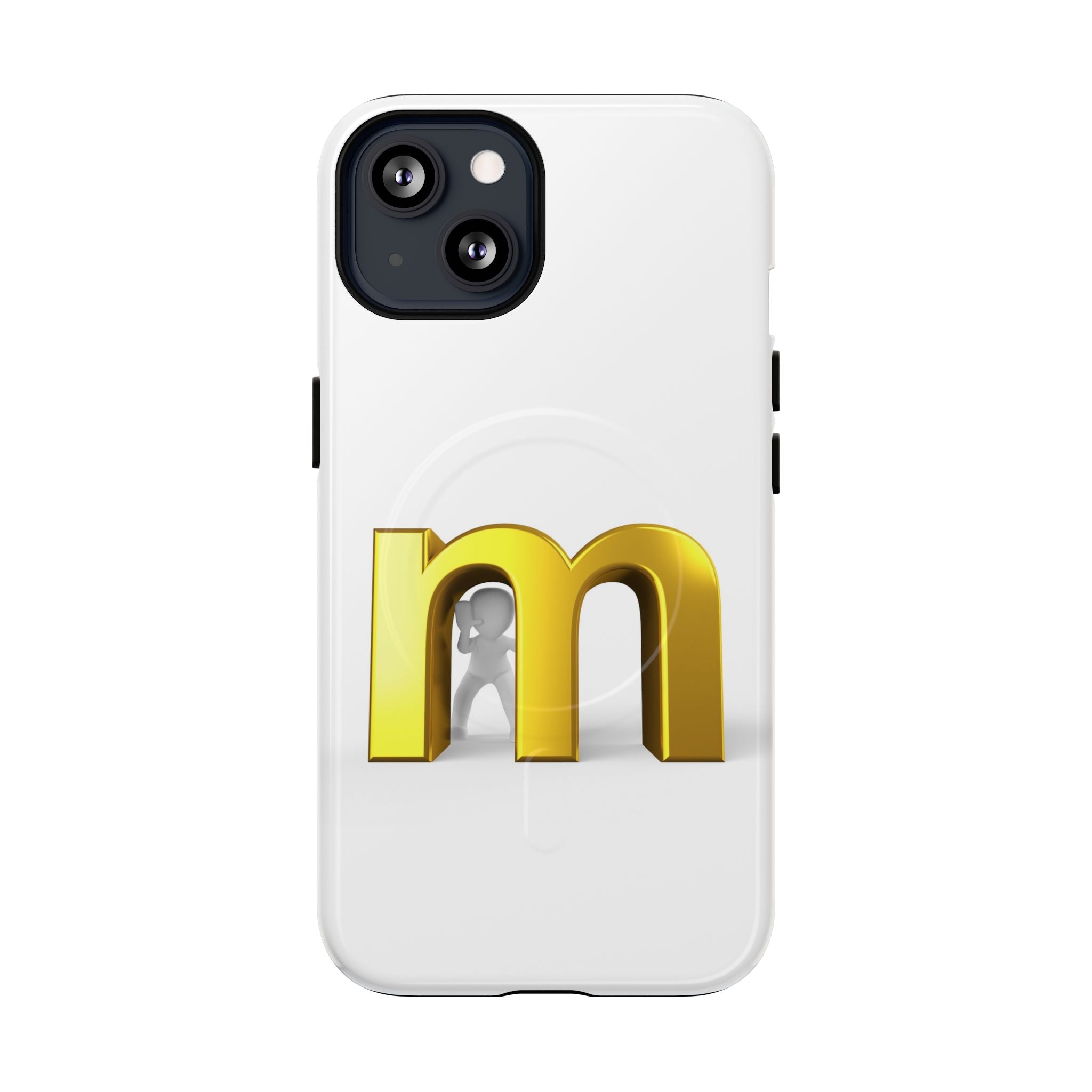 Coque de téléphone Lettre M dorée | Coque magnétique renforcée, Initiale Monogramme