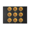 Cryptocurrency Coins glass cutting board | Bitcoin Ethereum Ripple Litecoin Binance Monero