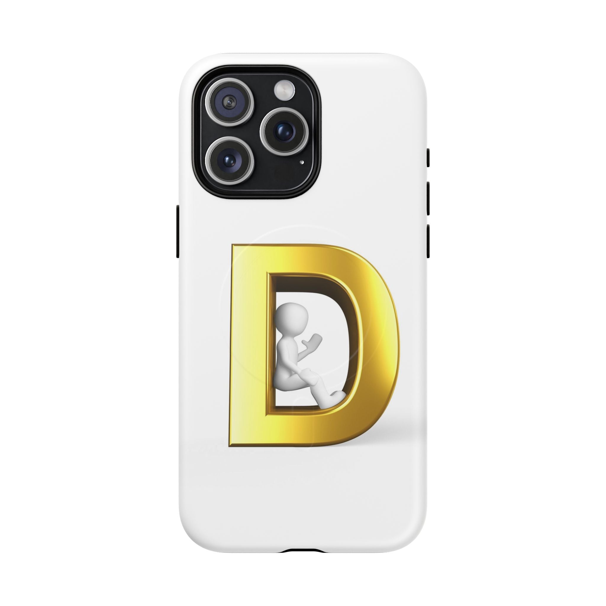 Coque de téléphone à monogramme lettre D or | Coque magnétique résistante