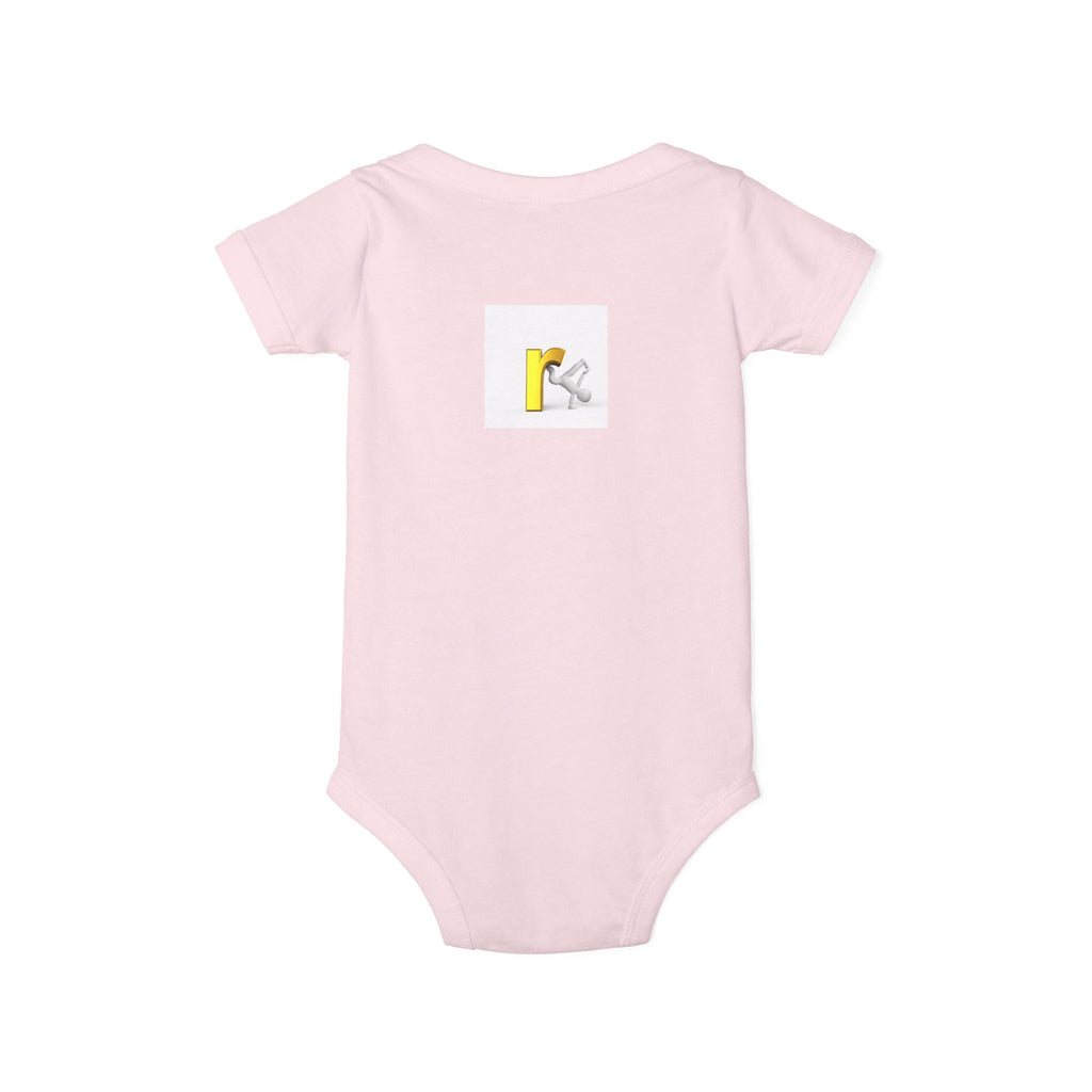 Yellow Letter R Monogram Baby Onesie | Infant Jersey One Piece