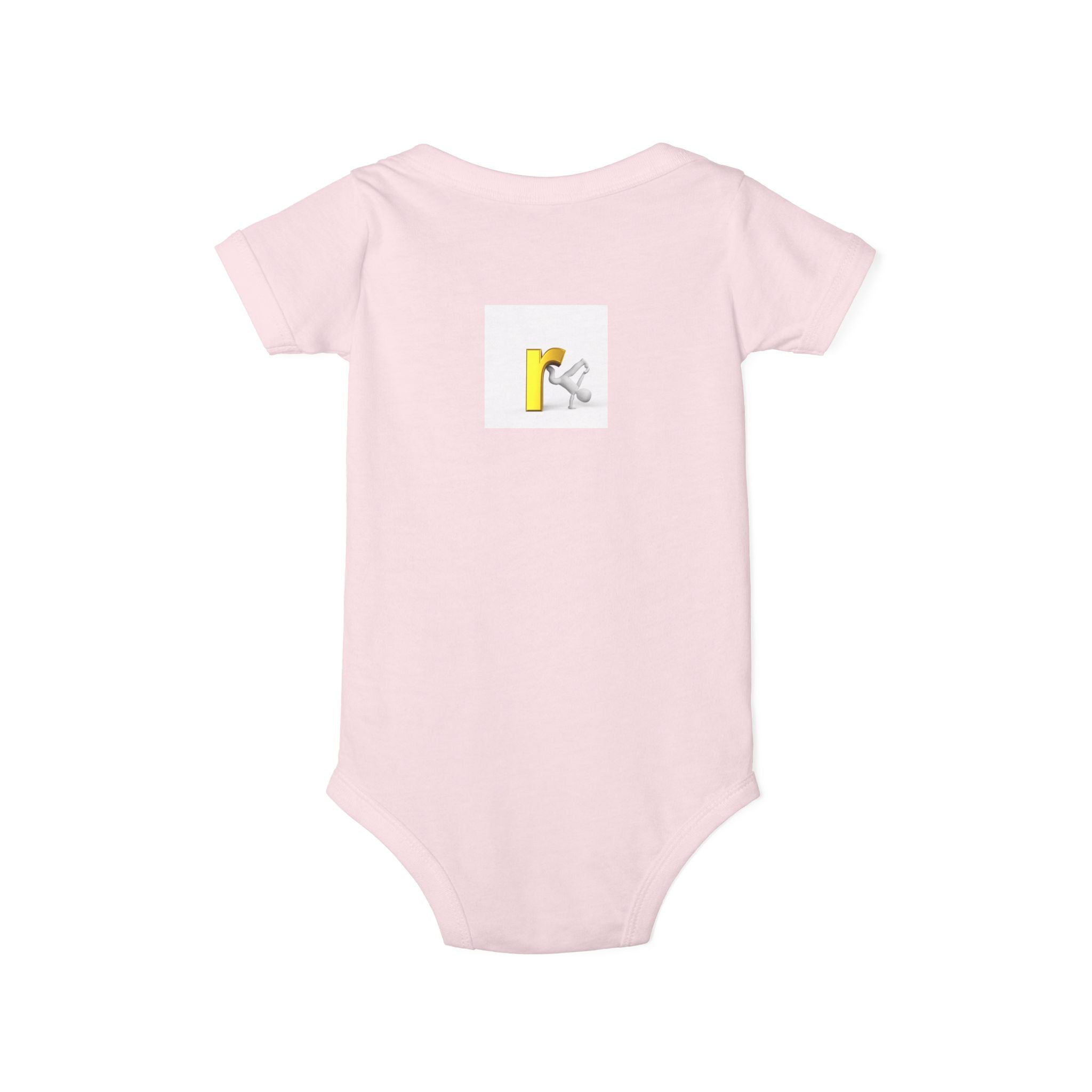 Yellow Letter R Monogram Baby Onesie | Infant Jersey One Piece