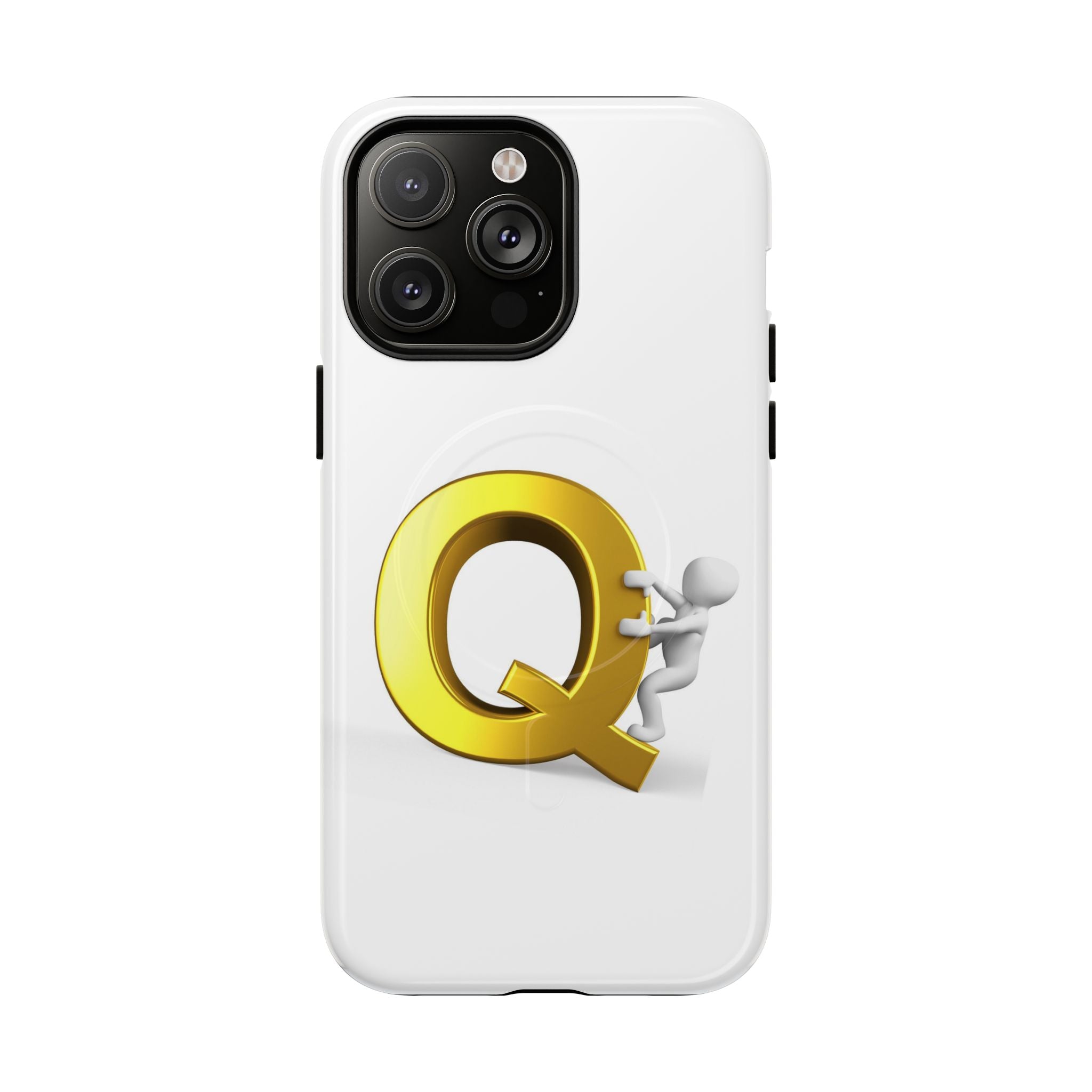 Coque de téléphone motif Lettre Q dorée | Coque de protection magnétique