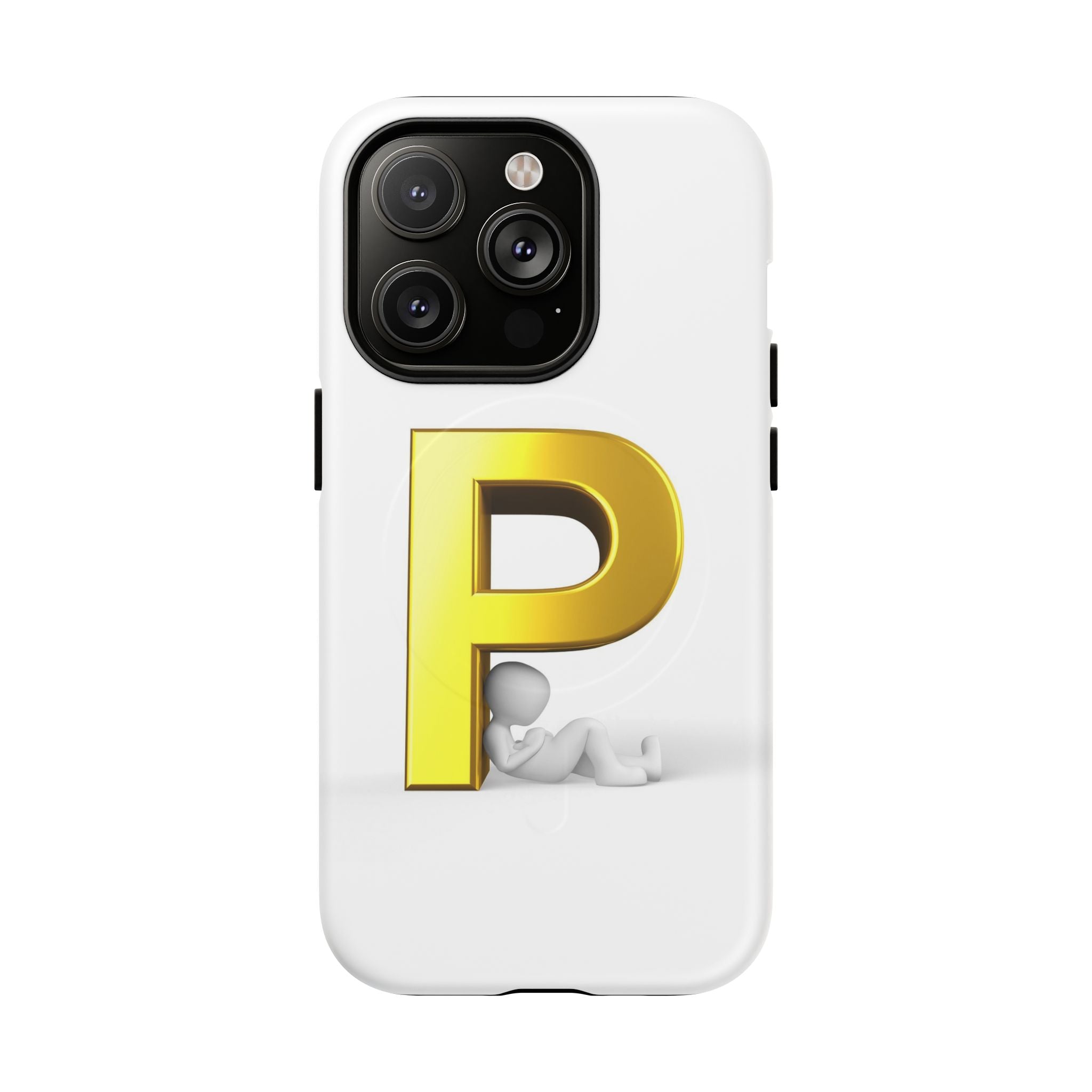 Coque de Téléphone Monogramme Lettre P Dorée | Coque Magnétique Robuste