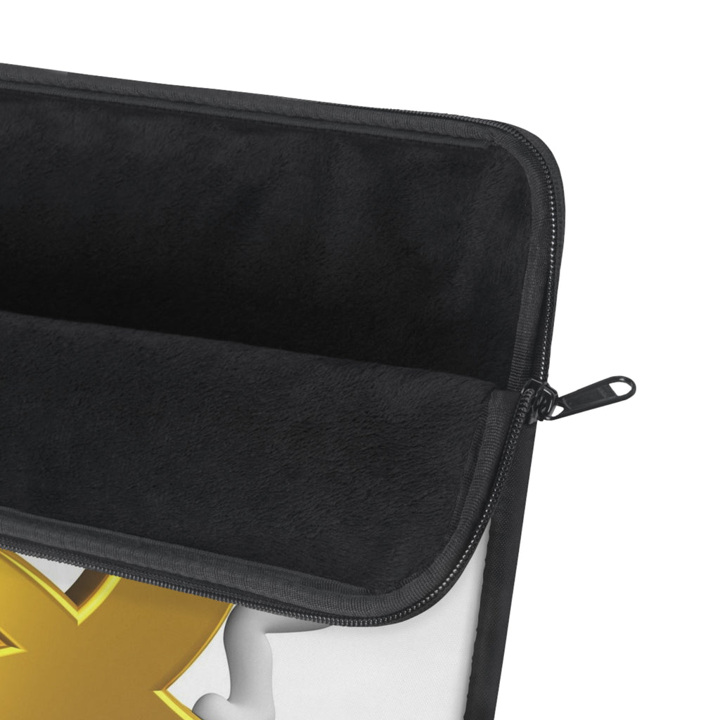 Gold Letter Q with Climbing Figure Laptop Sleeve | Monogram Initial Q