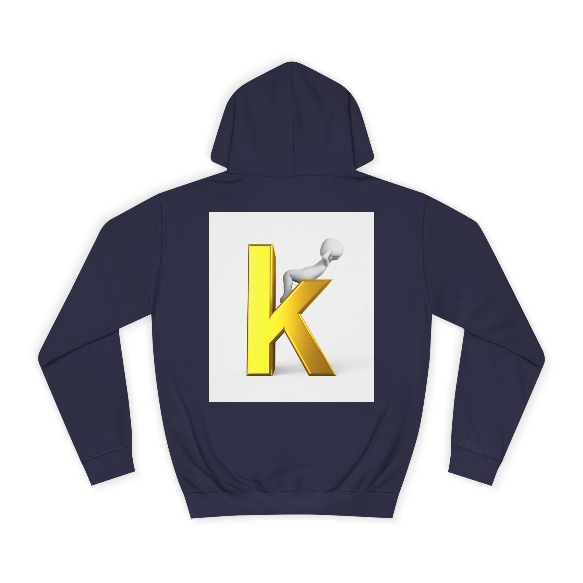 Gold 3D Letter K Hoodie | Monogram Initial K Sweatshirt