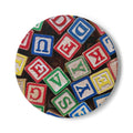 Alphabet Blocks Ceramic Coaster | Vintage Wooden Baby Block Letters