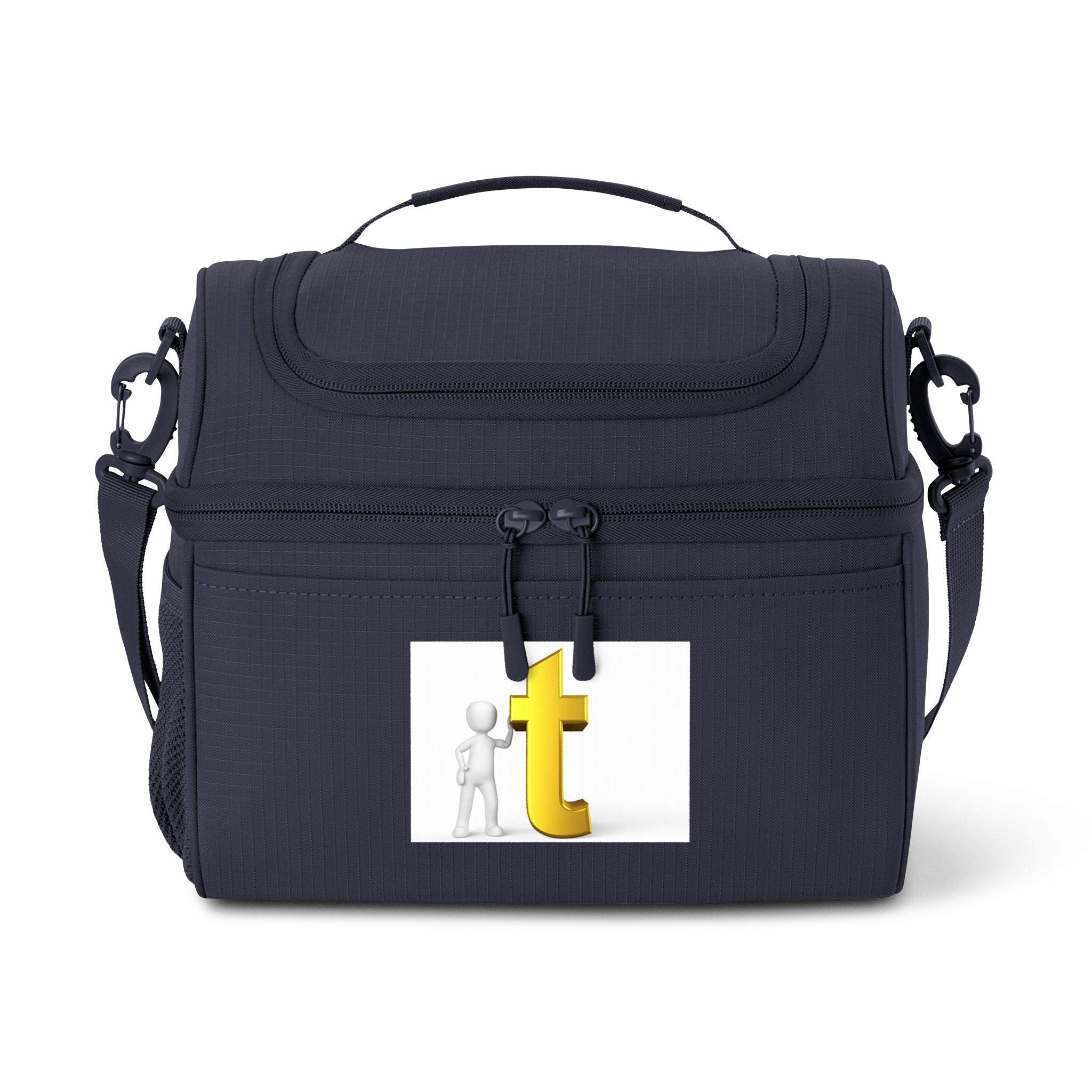 Sac isotherme en forme de personnage 3D avec la lettre T dorée | Sac à déjeuner isotherme