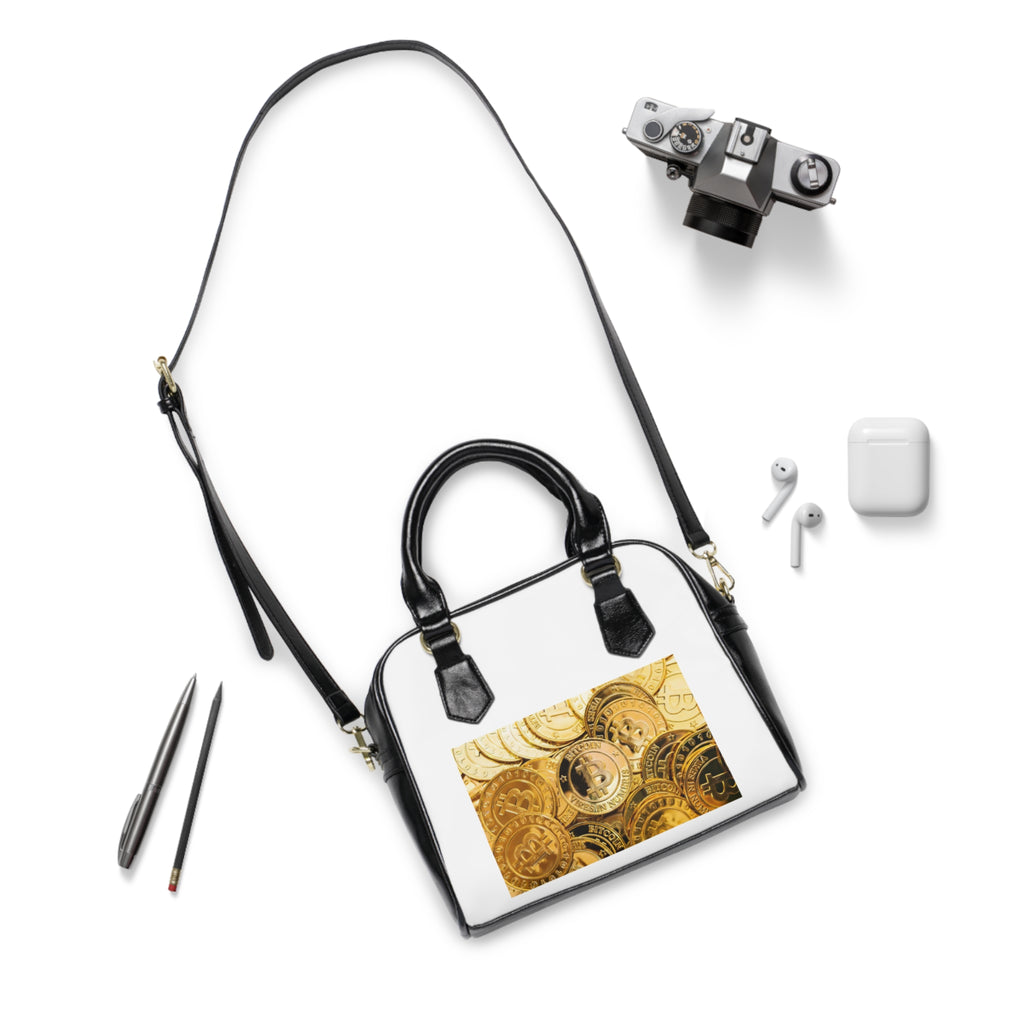 Bitcoin Shoulder Handbag | Retro Coin Pattern Purse