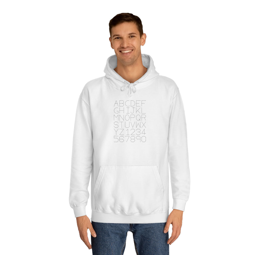 College Dotted Alphabet Hoodie | Campus Sweatshirt, Collegiate Style