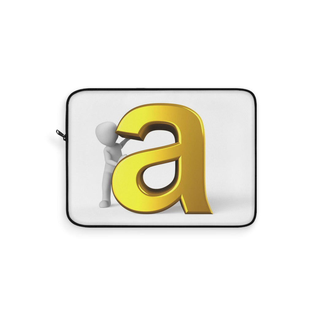 Gold Letter A Graphic Laptop Sleeve | Initial Monogram Alphabet