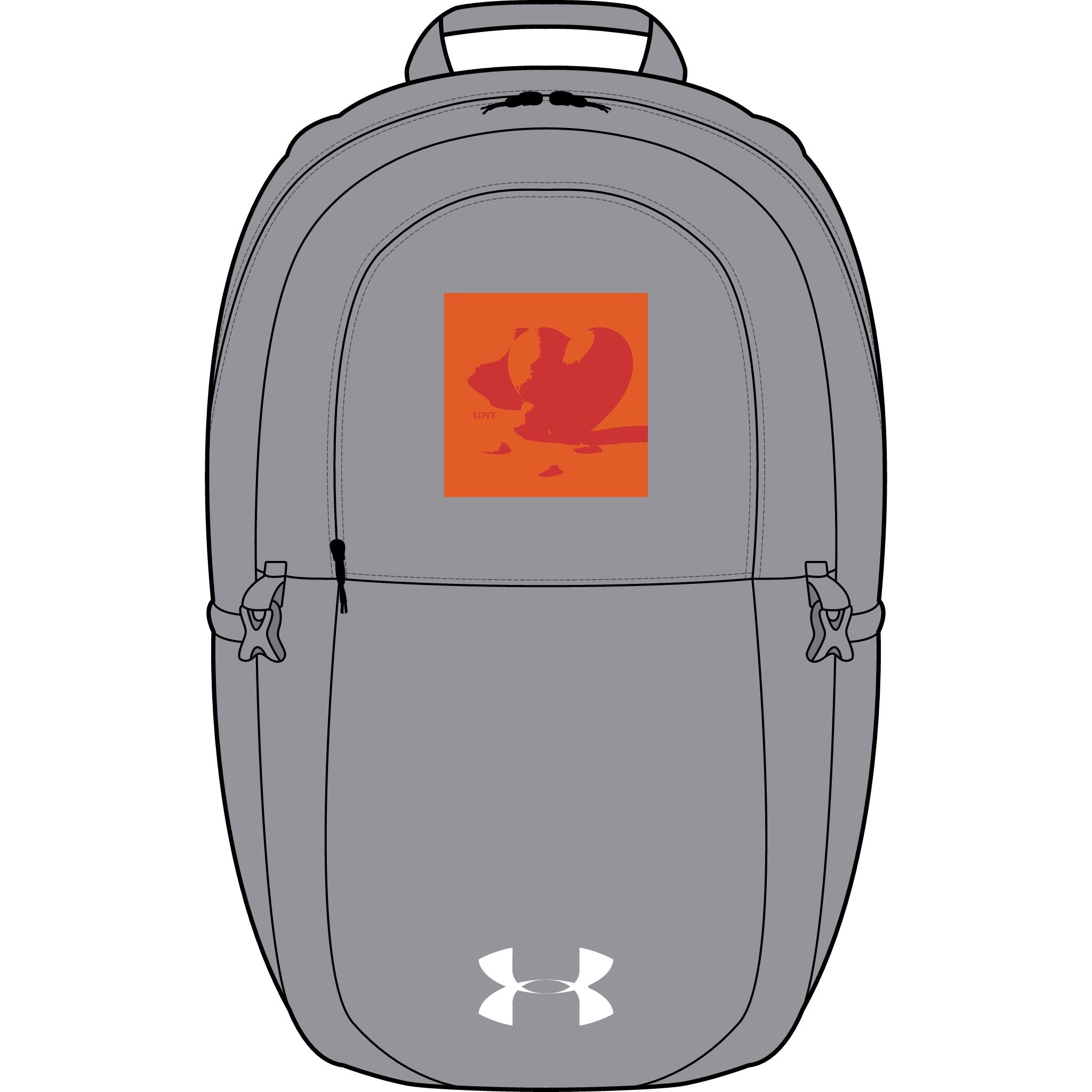 Rucksack mit Herz-Aufnäher von Under Armour, besticktes Vogelmotiv | Sport-Rucksack