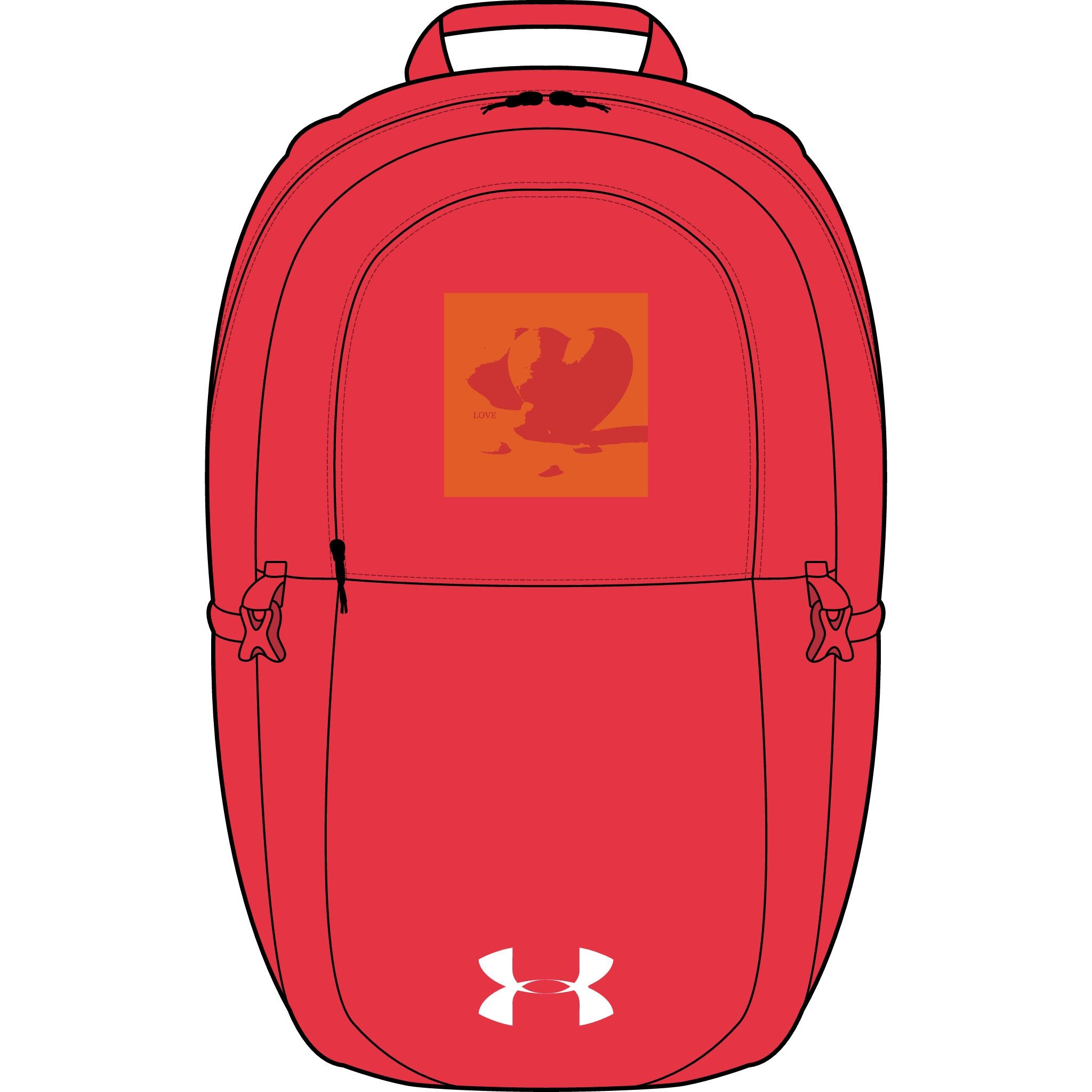 Rucksack mit Herz-Aufnäher von Under Armour, besticktes Vogelmotiv | Sport-Rucksack