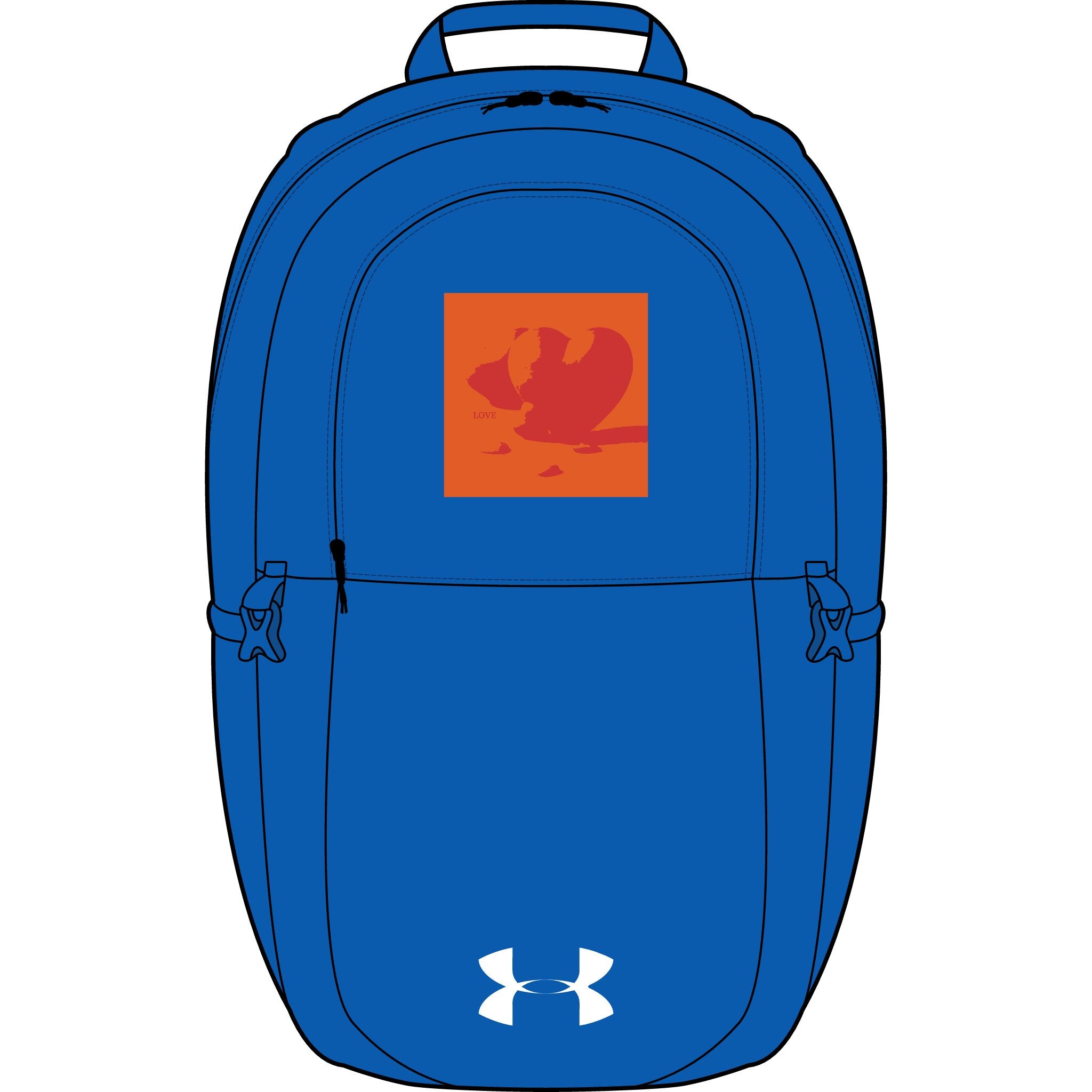 Rucksack mit Herz-Aufnäher von Under Armour, besticktes Vogelmotiv | Sport-Rucksack