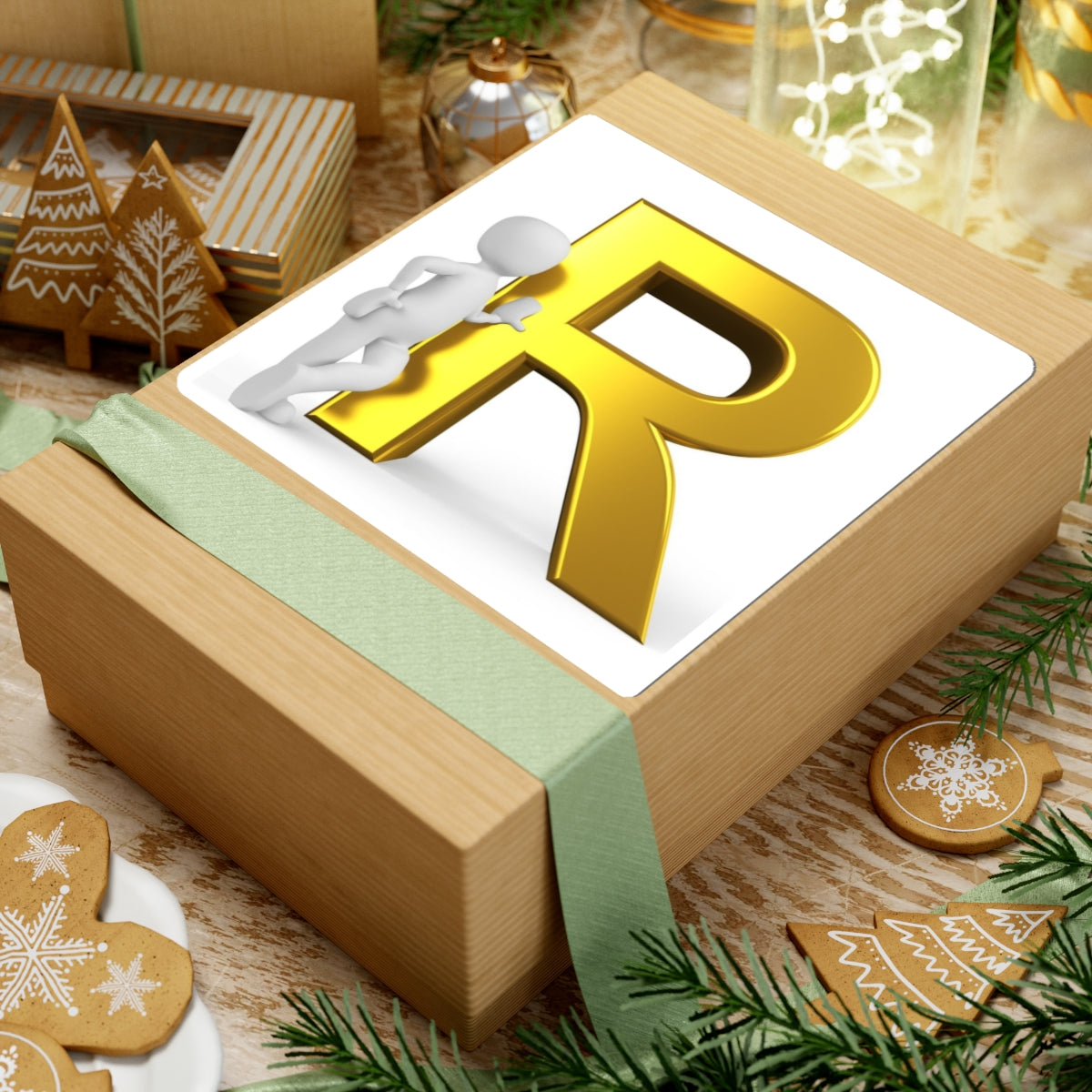 Gold Letter R Monogram Sticker kiss-cut | Laptop decal, Initial R