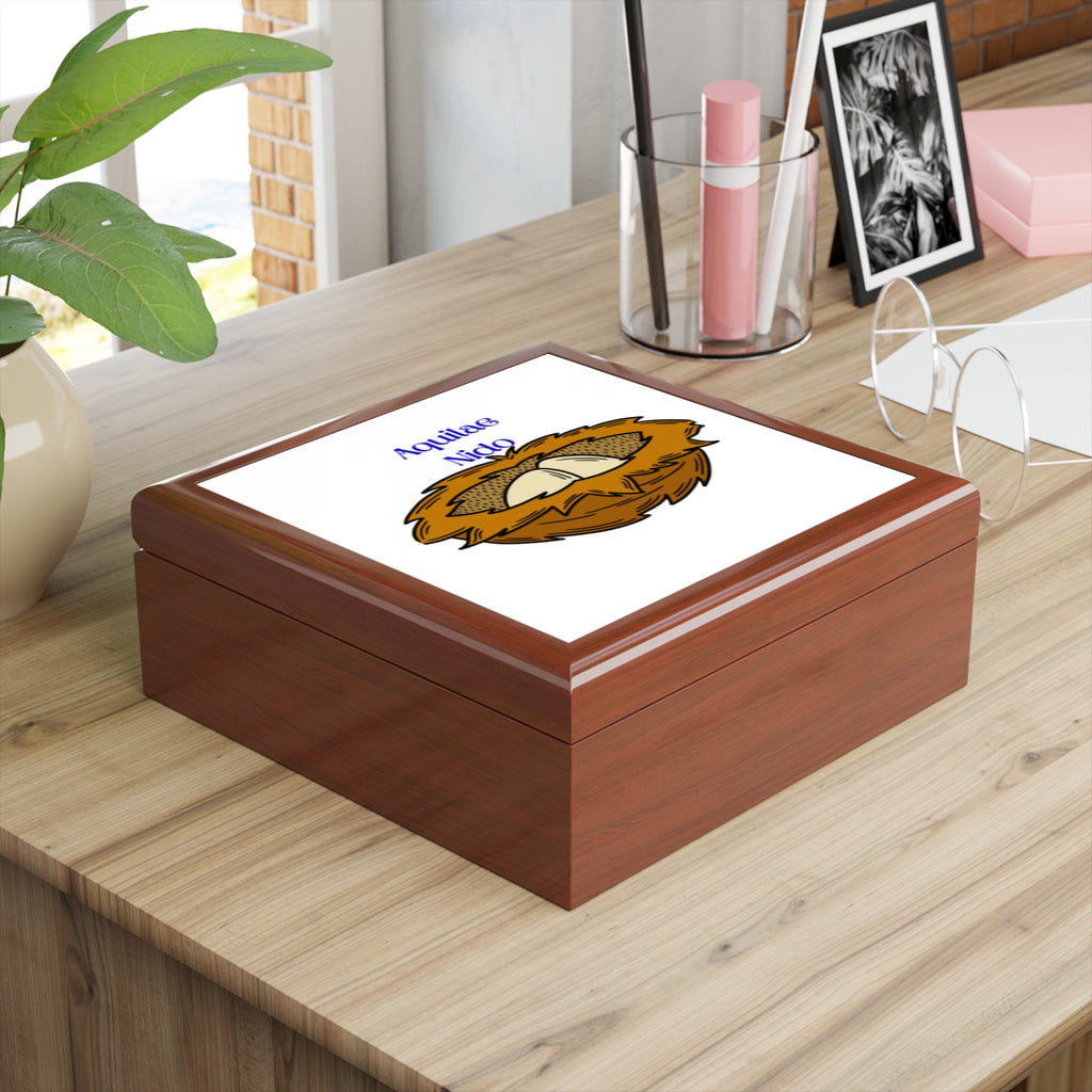 Bird Nest Illustration Jewelry Box | Illustrated Nest Trinket Box