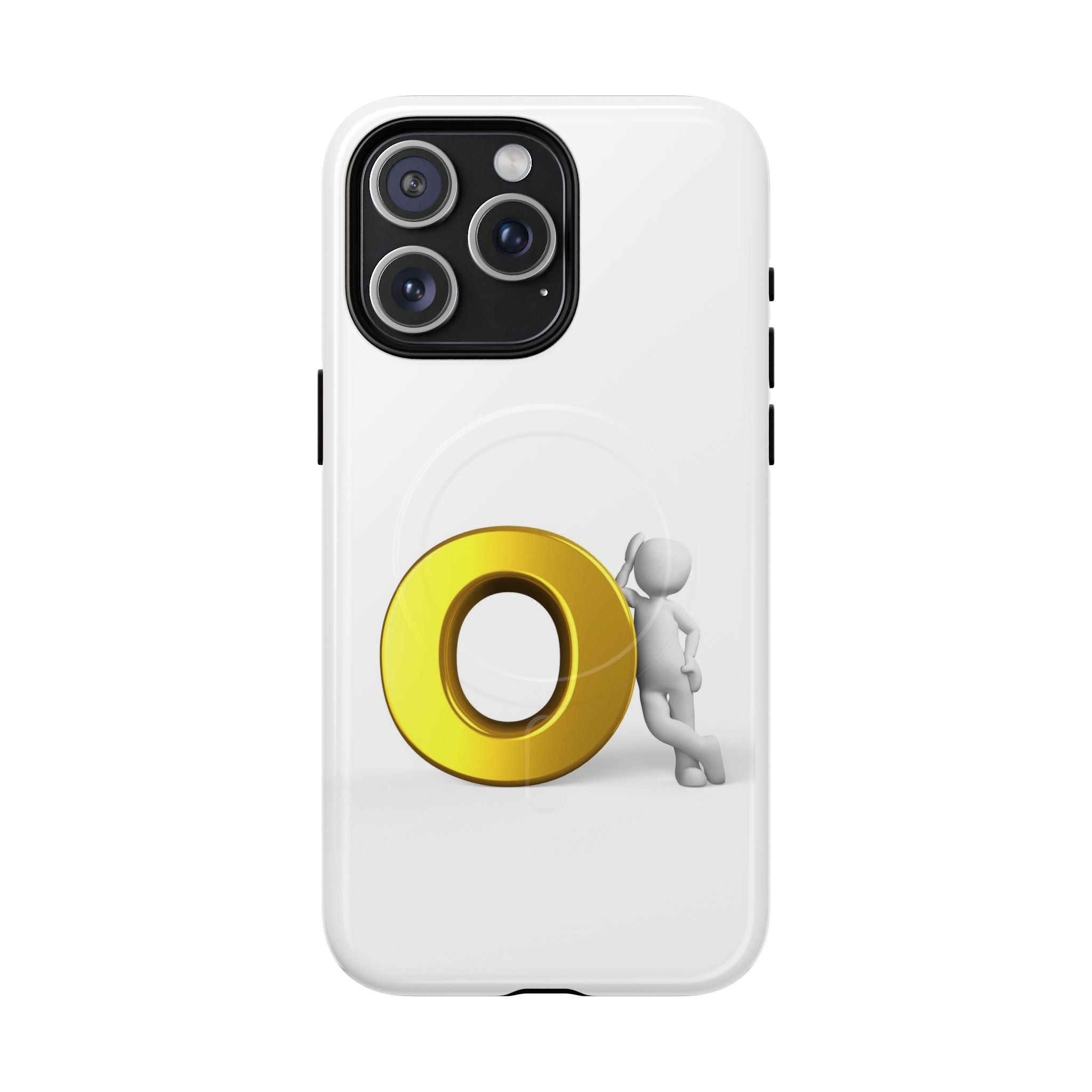 3D Gold Letter O Character phone case | Tough Magnetic Case, magnetic compatible