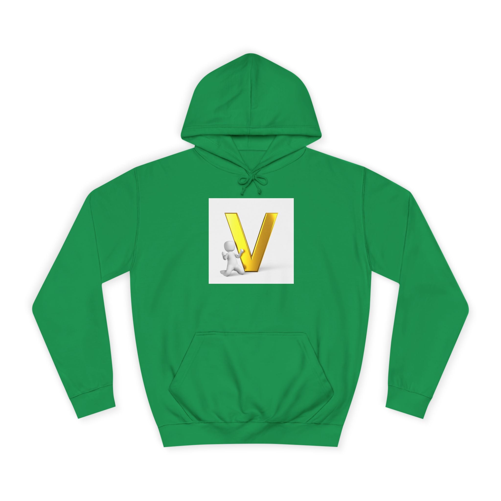 Sweat à capuche lettre V 3D dorée | Sweat-shirt initial V, monogramme lettre