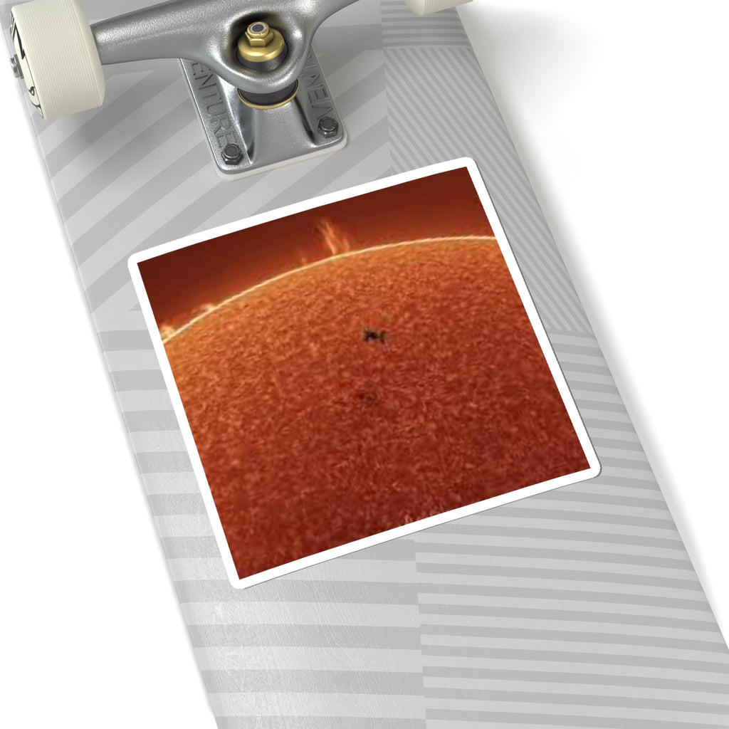 Space Shuttle Silhouette over Sun, Kiss-Cut Sticker