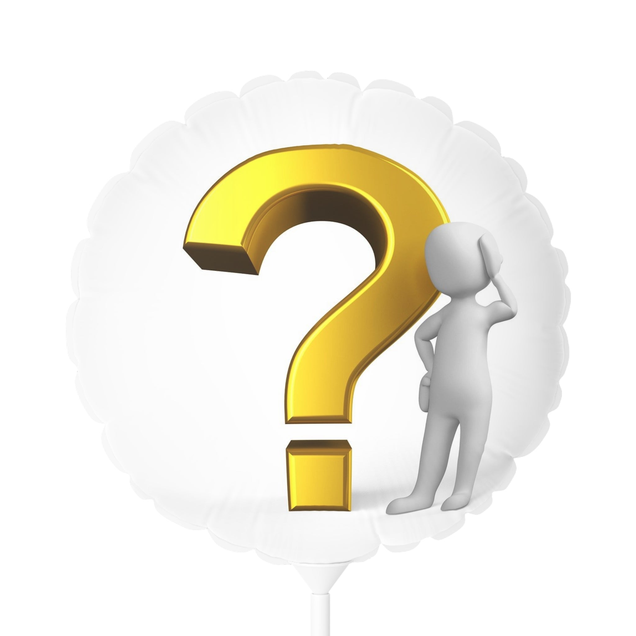 Gold Question Mark Graphic Balloon | 11" Round or Heart Balloon