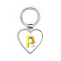 Yellow Letter P Heart Keychain | Initial Keyring, Monogram Charm