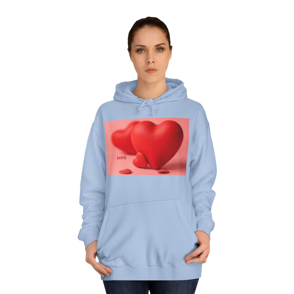 Cute 3D Heart Illustration Hoodie | Love Graphic Pullover