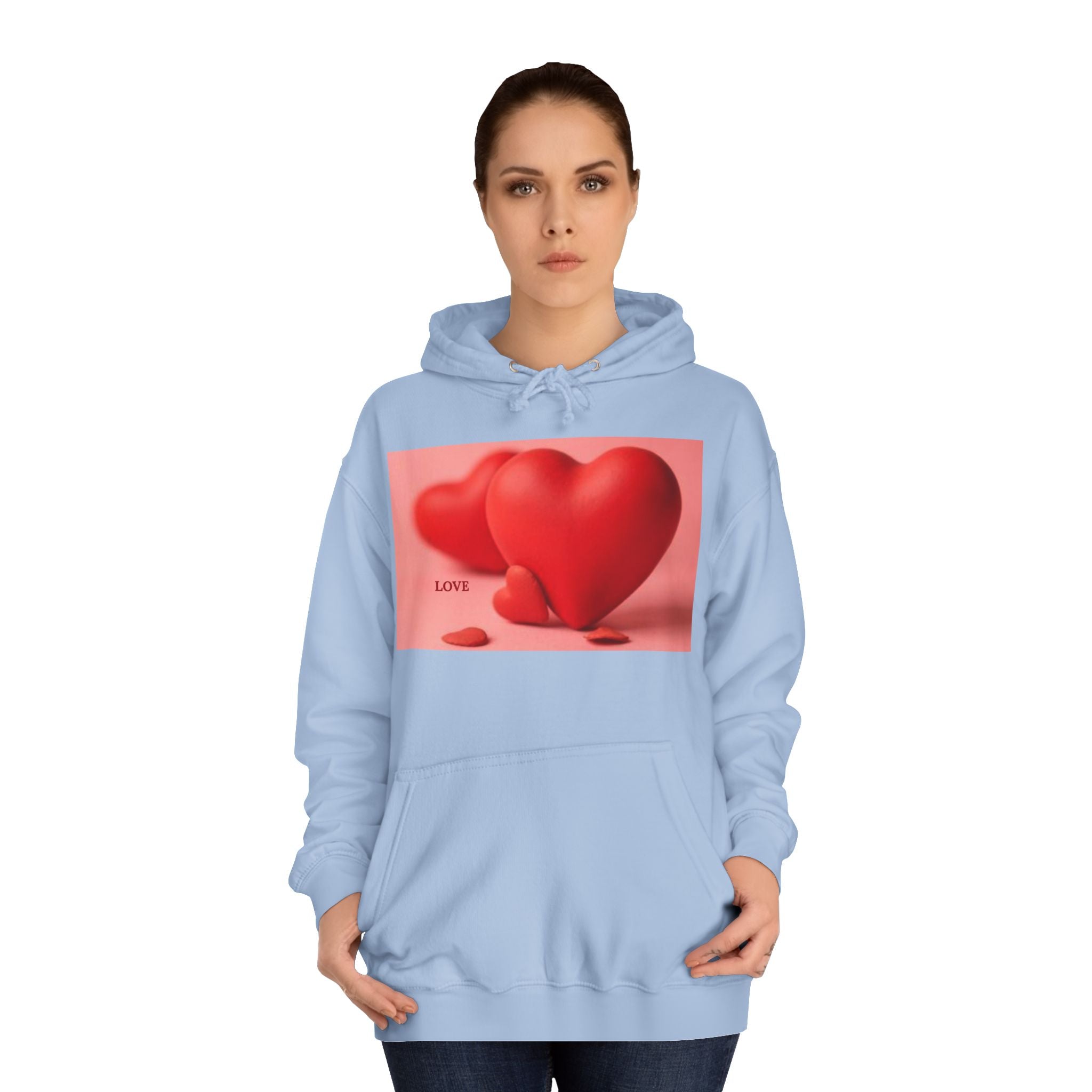 Cute 3D Heart Illustration Hoodie | Love Graphic Pullover
