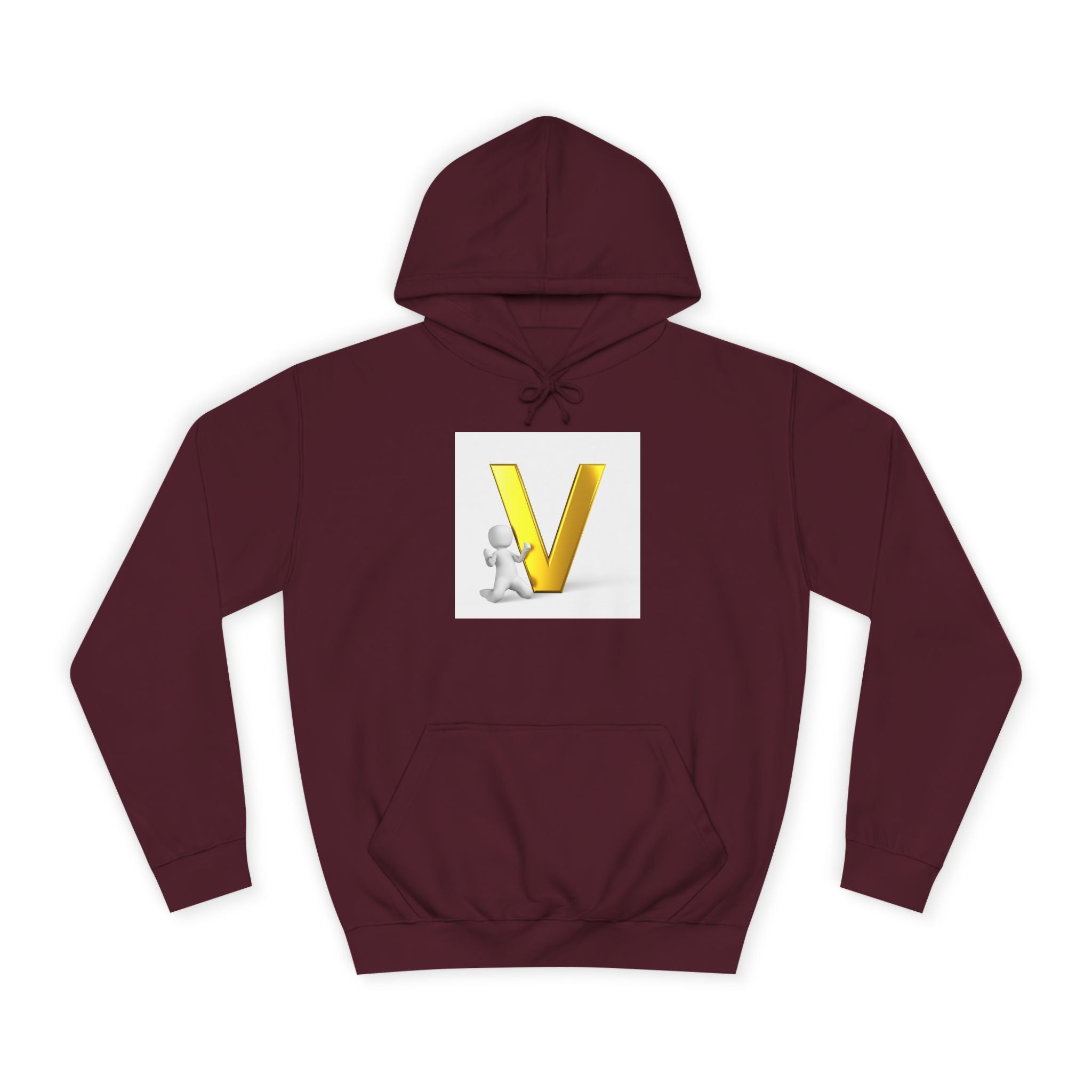 Sweat à capuche lettre V 3D dorée | Sweat-shirt initial V, monogramme lettre