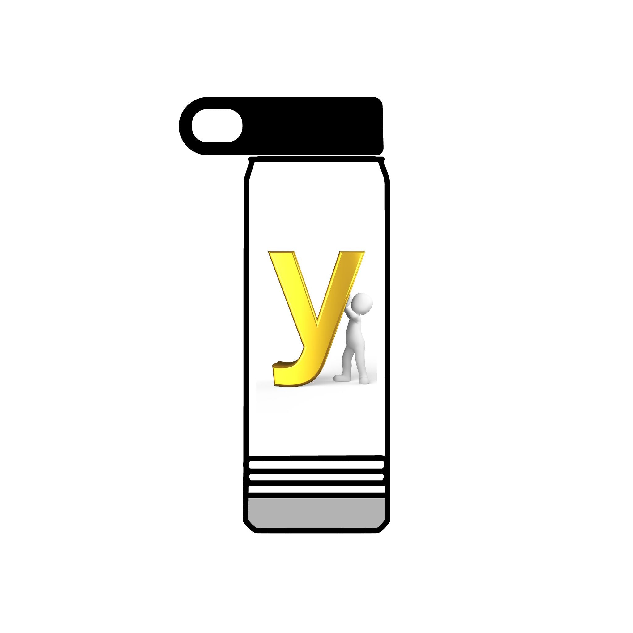 Yellow Letter Y with Figure Water Bottle | 20oz