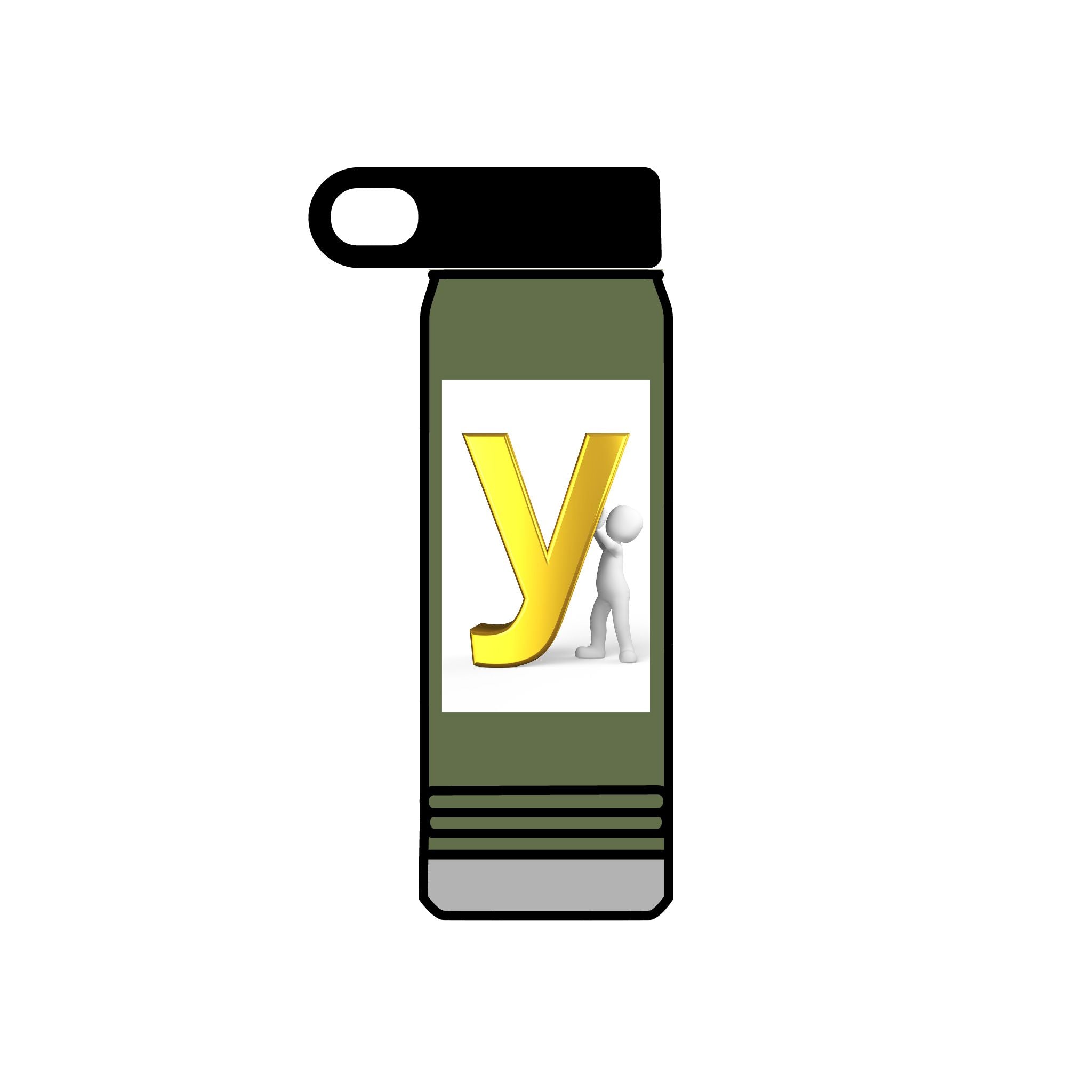 Yellow Letter Y with Figure Water Bottle | 20oz