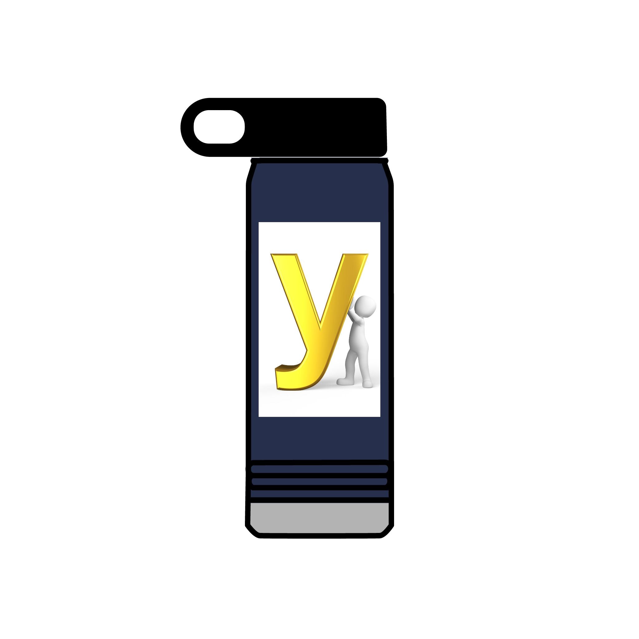 Yellow Letter Y with Figure Water Bottle | 20oz