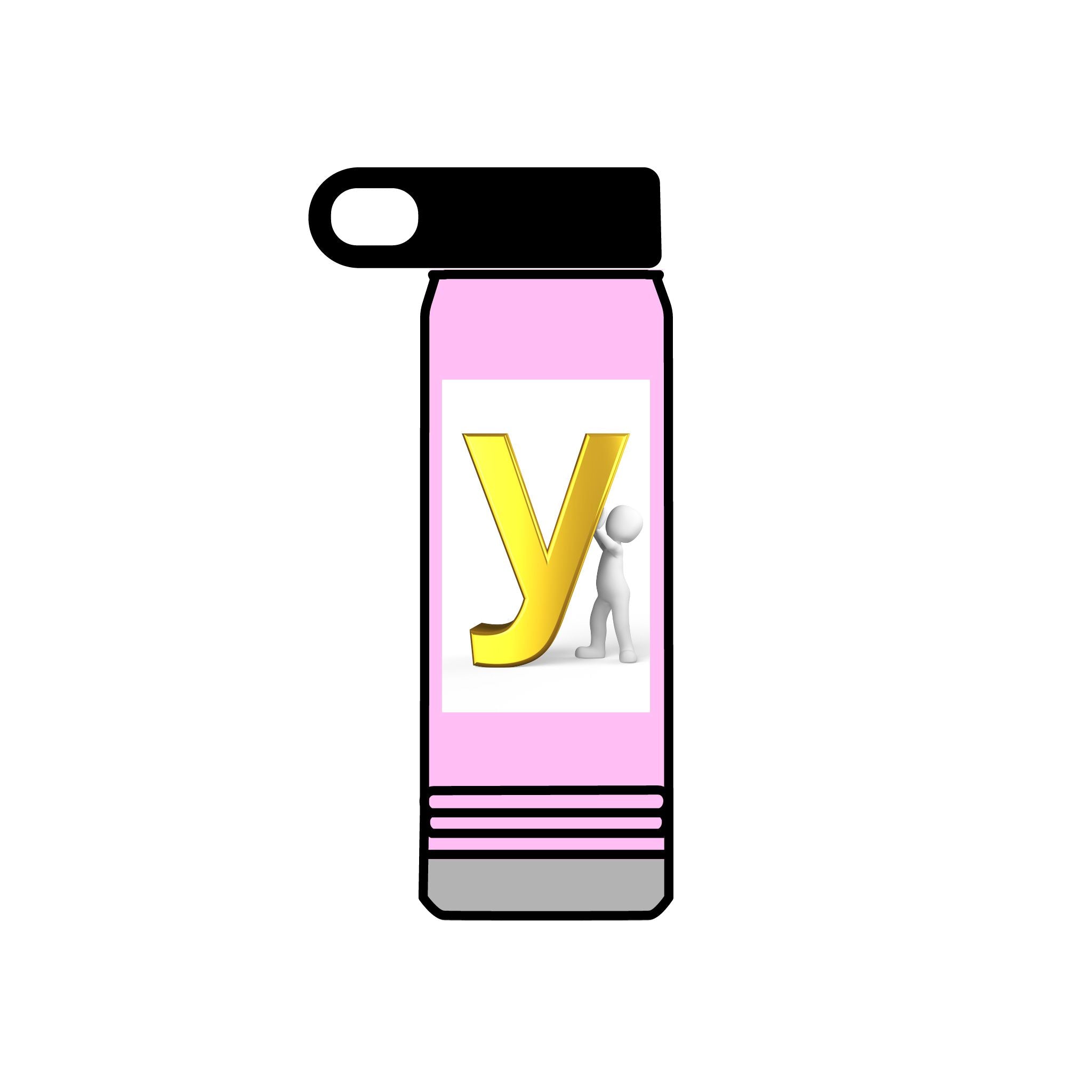 Yellow Letter Y with Figure Water Bottle | 20oz
