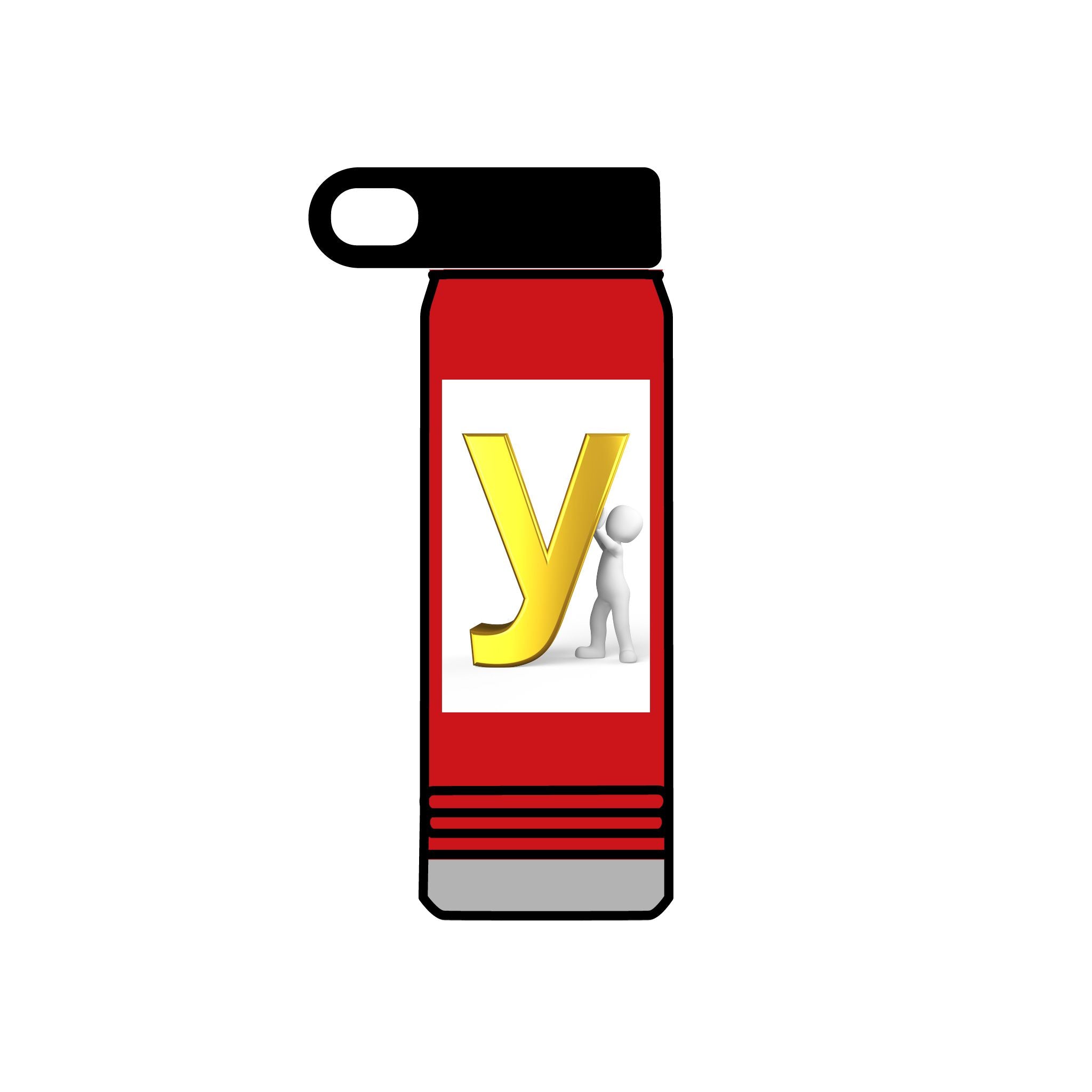 Yellow Letter Y with Figure Water Bottle | 20oz