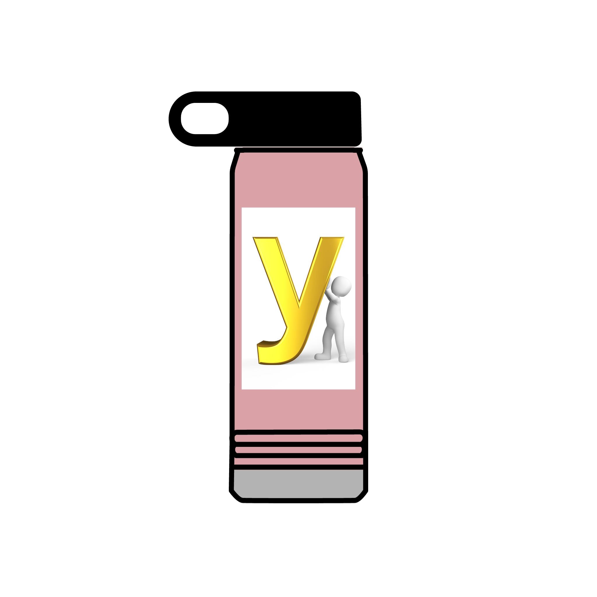 Yellow Letter Y with Figure Water Bottle | 20oz