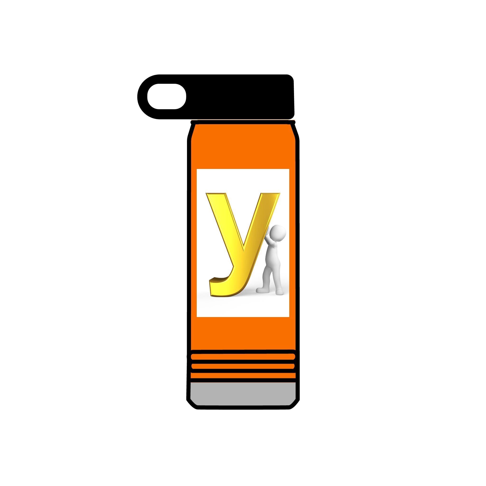 Yellow Letter Y with Figure Water Bottle | 20oz