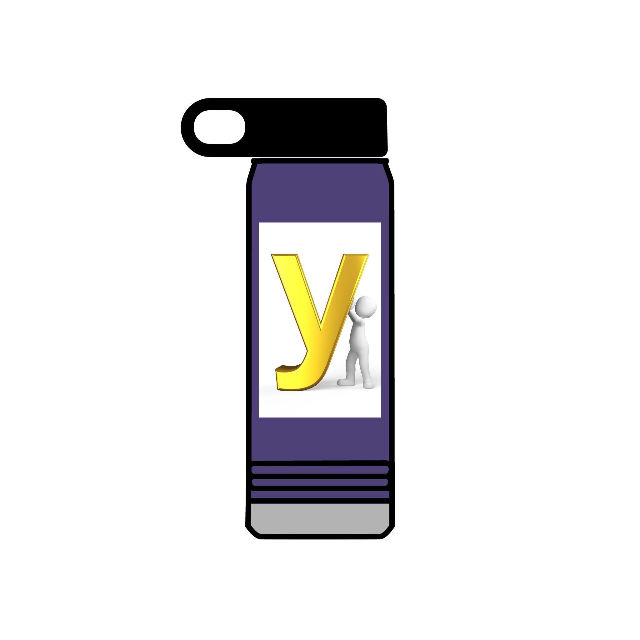 Yellow Letter Y with Figure Water Bottle | 20oz