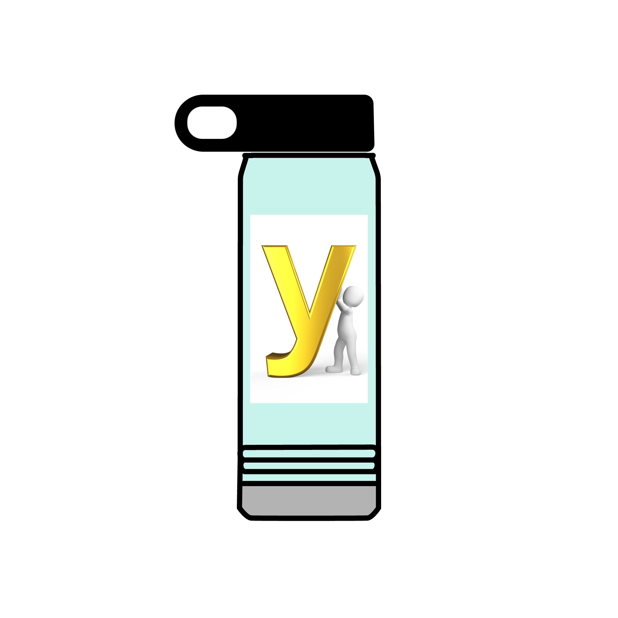 Yellow Letter Y with Figure Water Bottle | 20oz