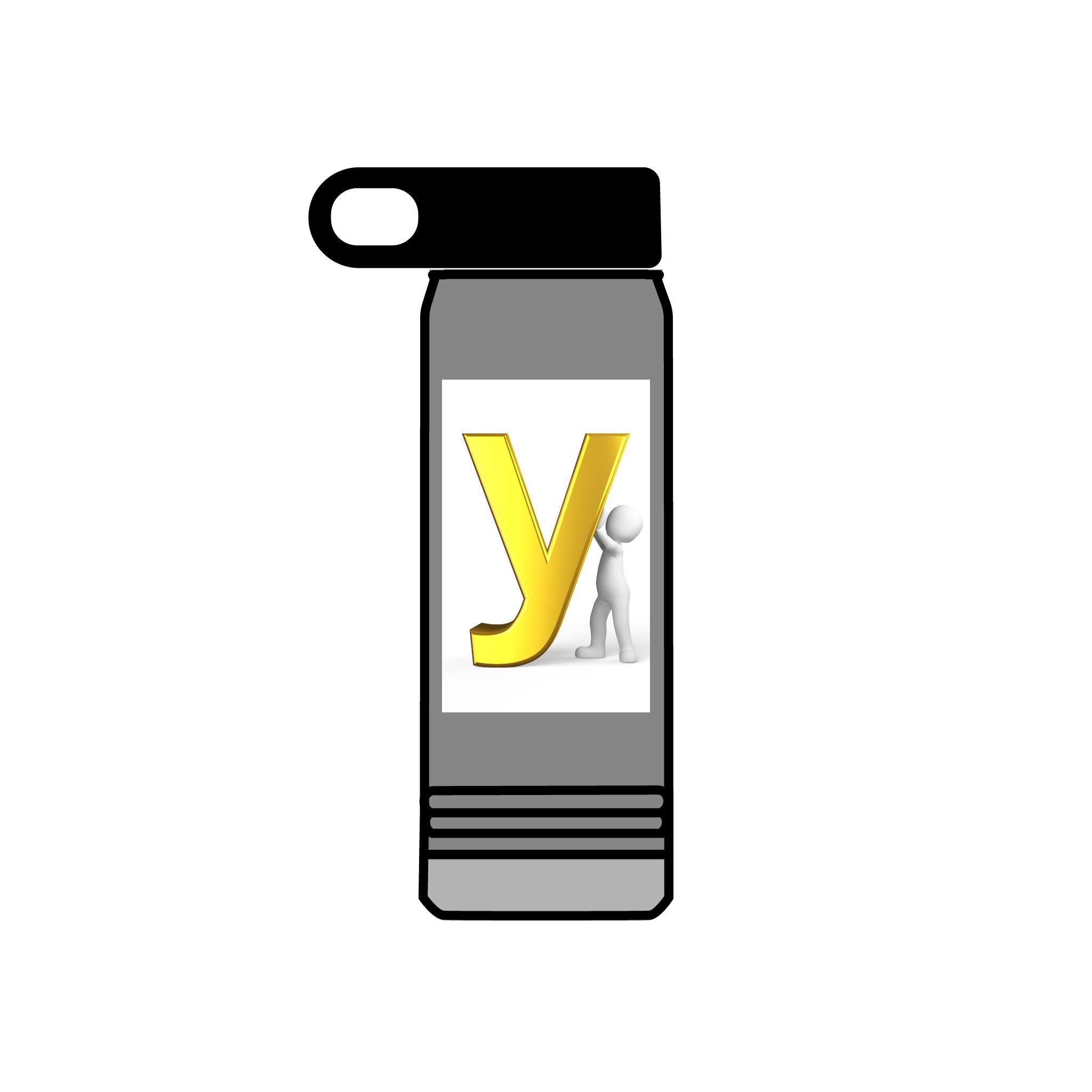 Yellow Letter Y with Figure Water Bottle | 20oz