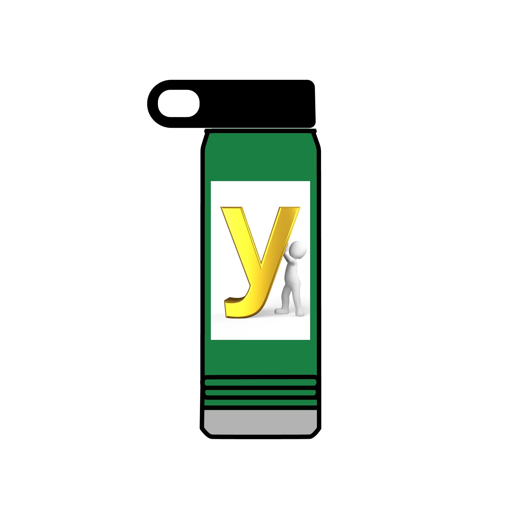 Yellow Letter Y with Figure Water Bottle | 20oz