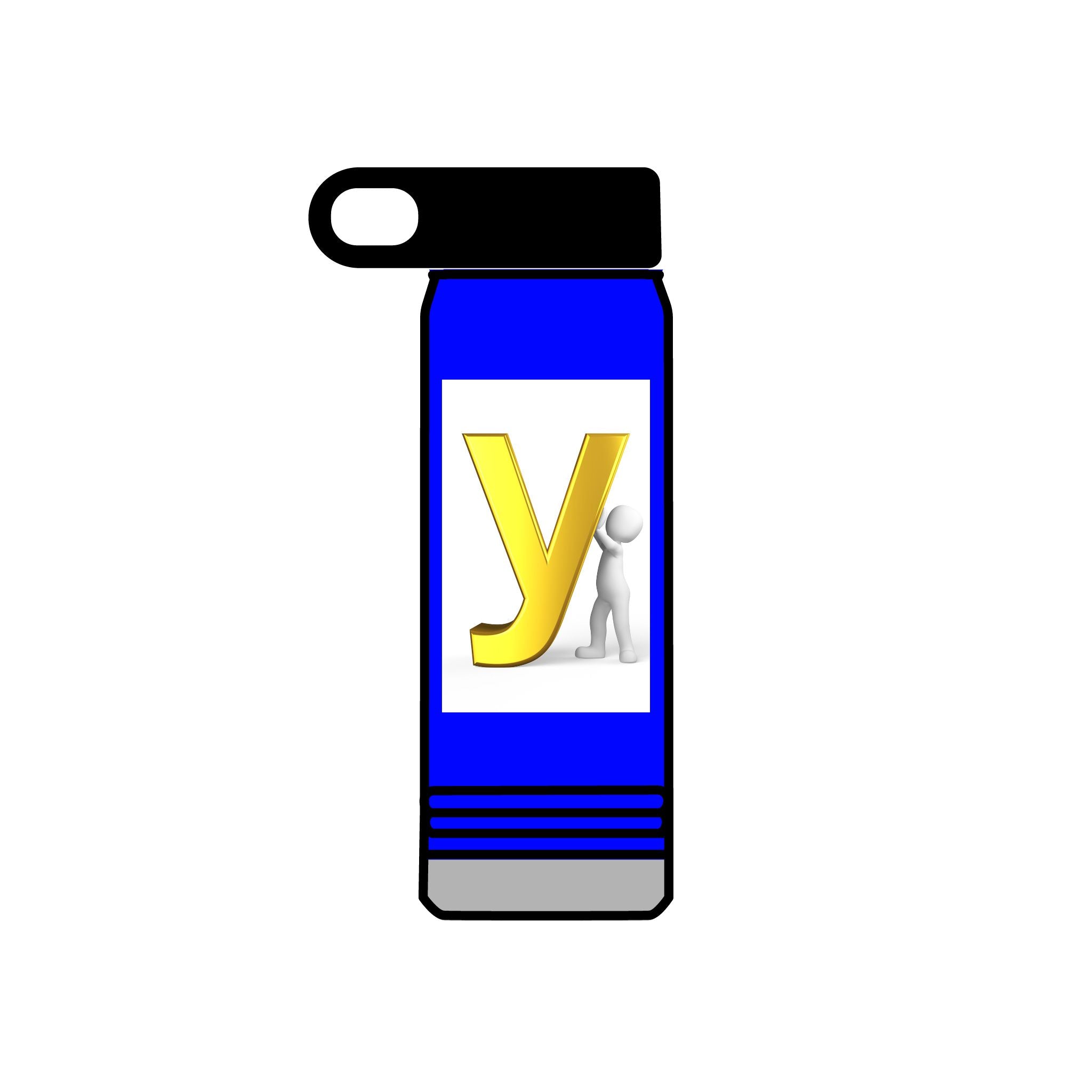 Yellow Letter Y with Figure Water Bottle | 20oz