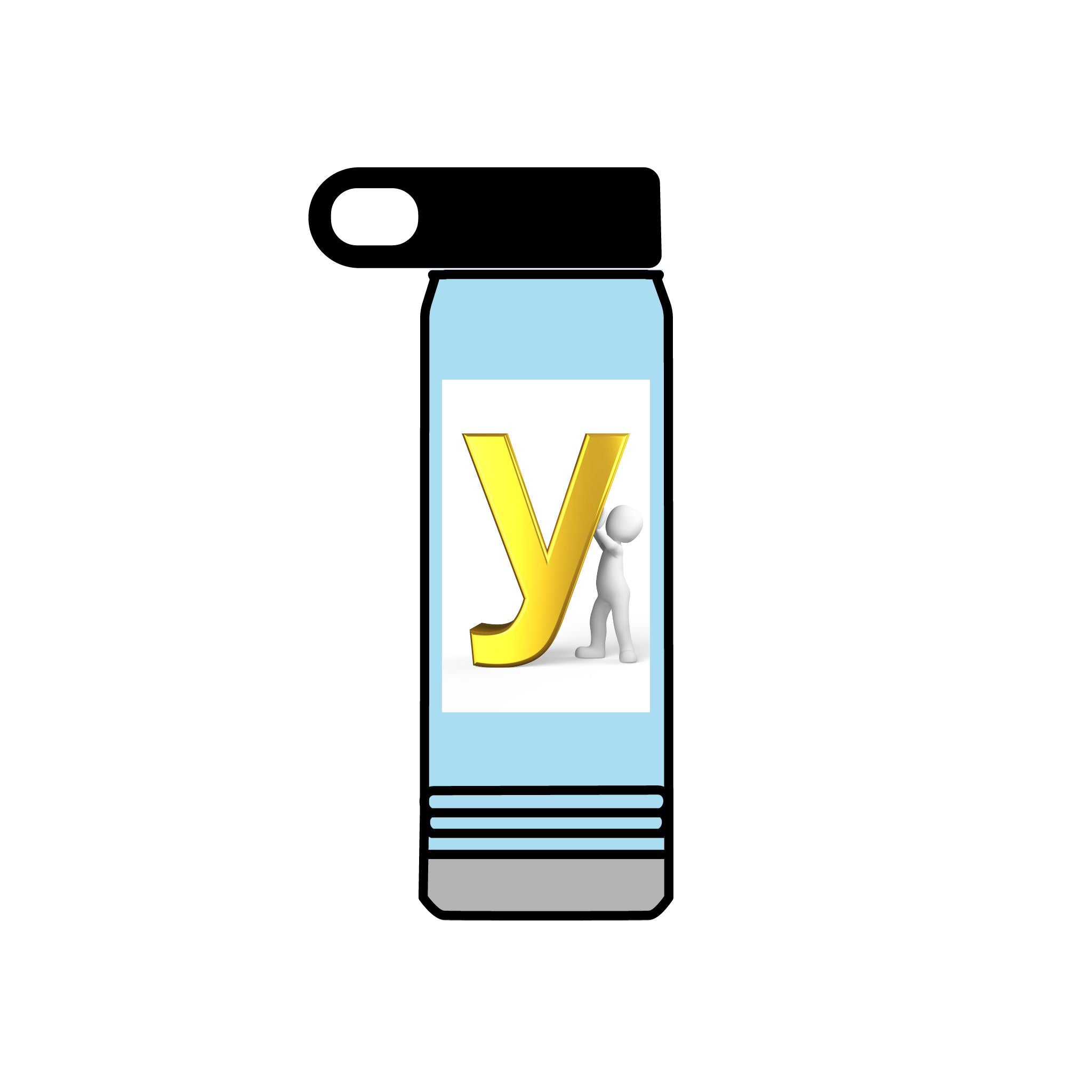 Yellow Letter Y with Figure Water Bottle | 20oz